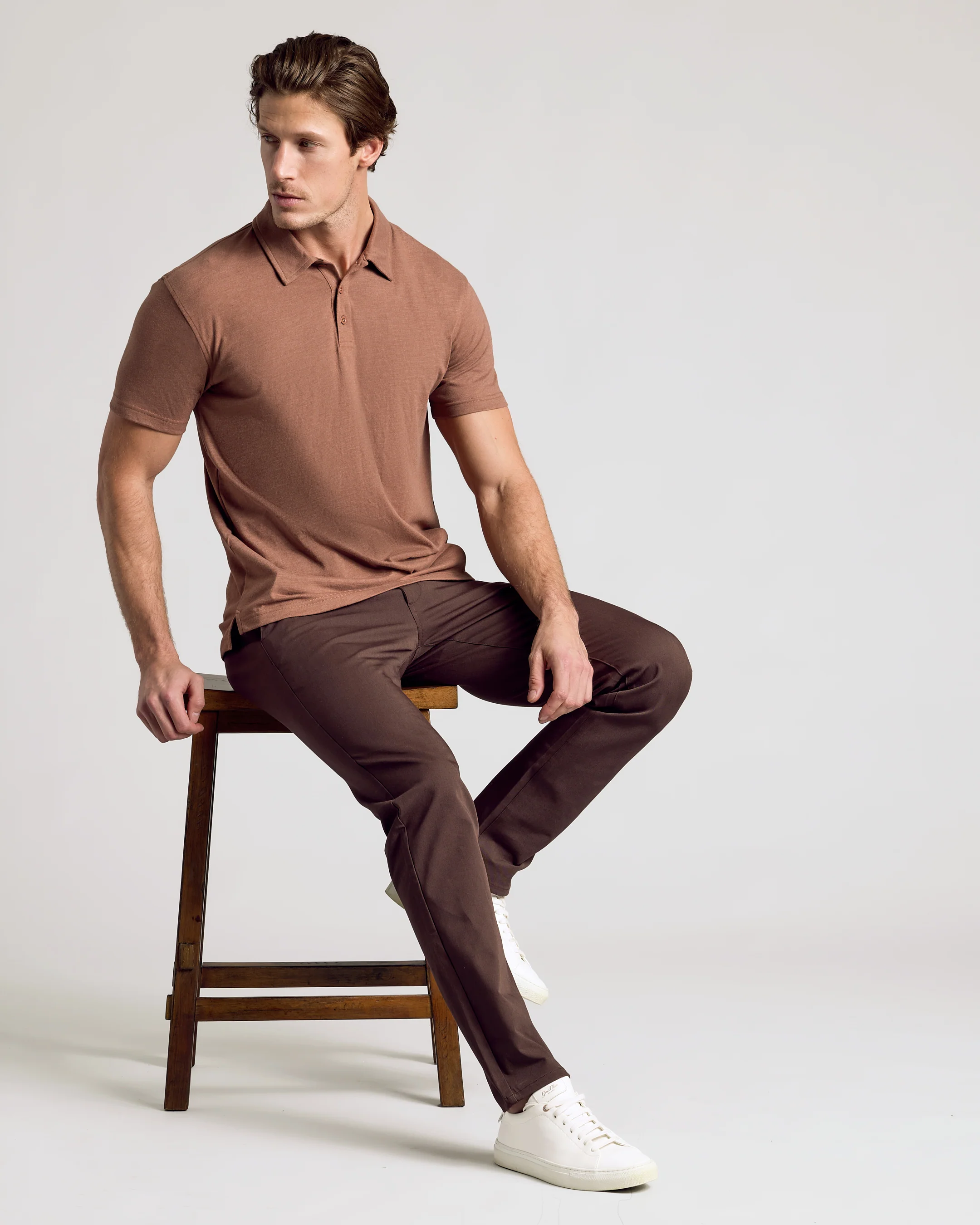 Dark Heather Sepia Classic Polo - Image 8