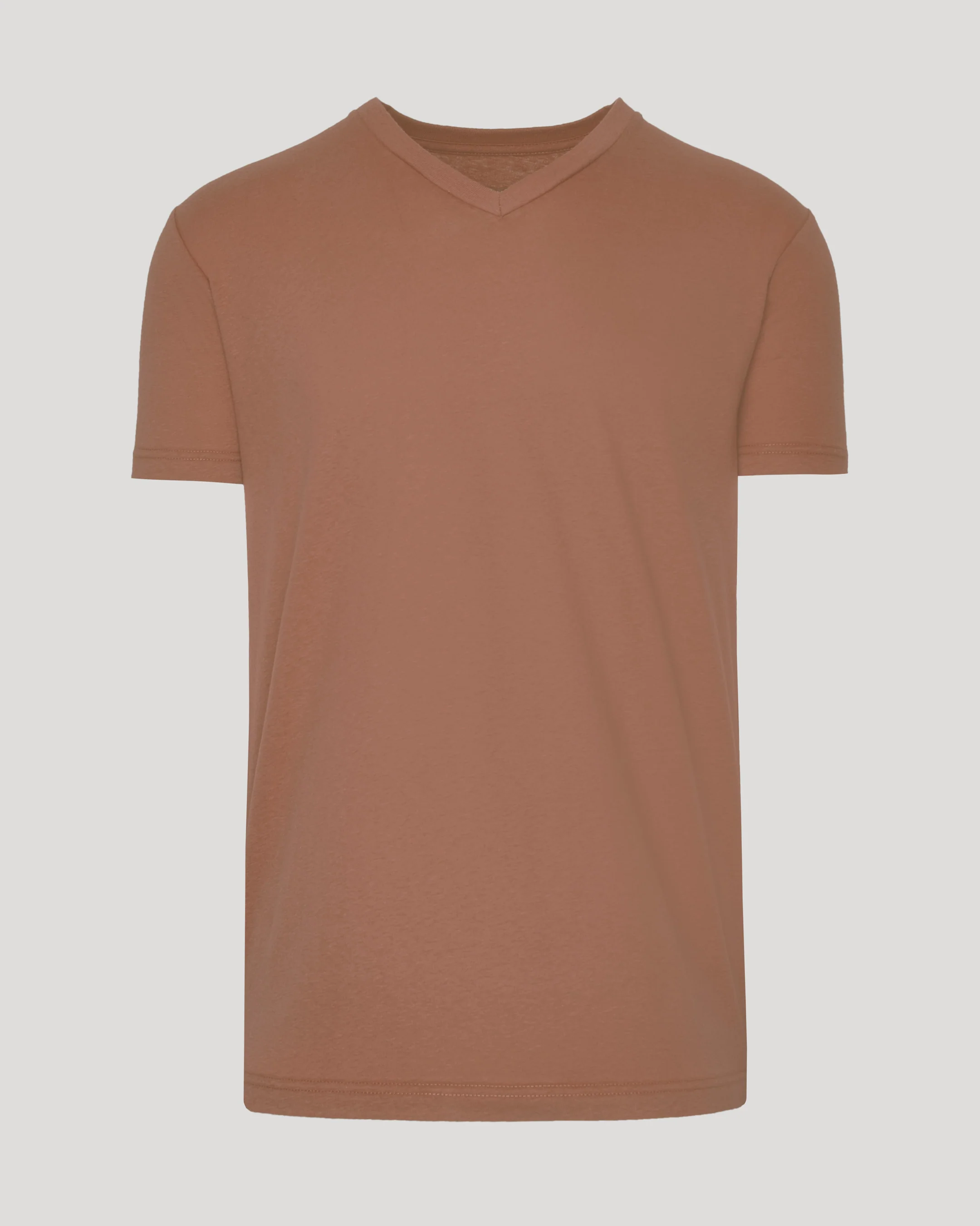 Dark Heather Sepia Classic V-Neck - Image 2