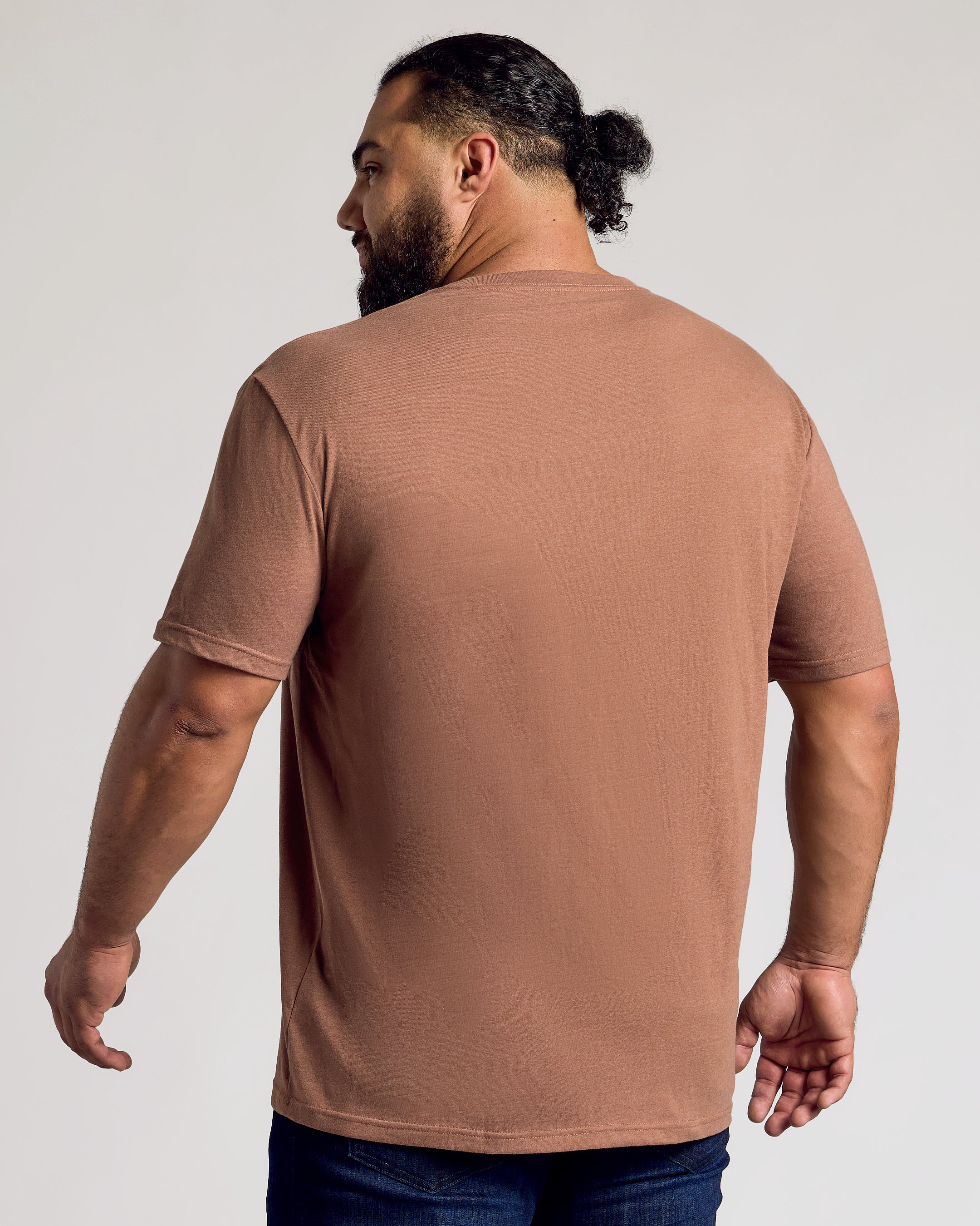 Dark Heather Sepia Classic V-Neck - Image 3