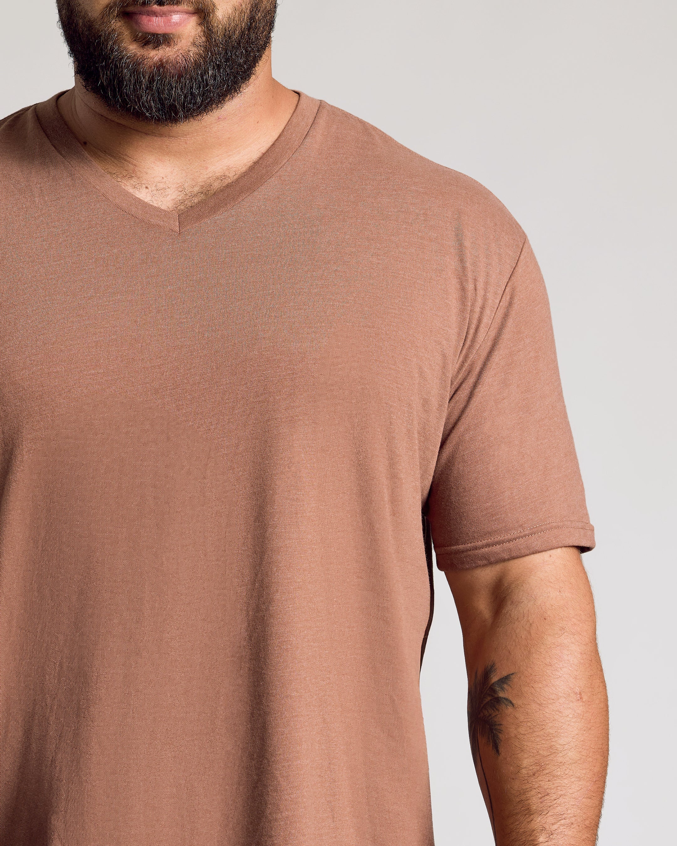 Dark Heather Sepia Classic V-Neck - Image 5