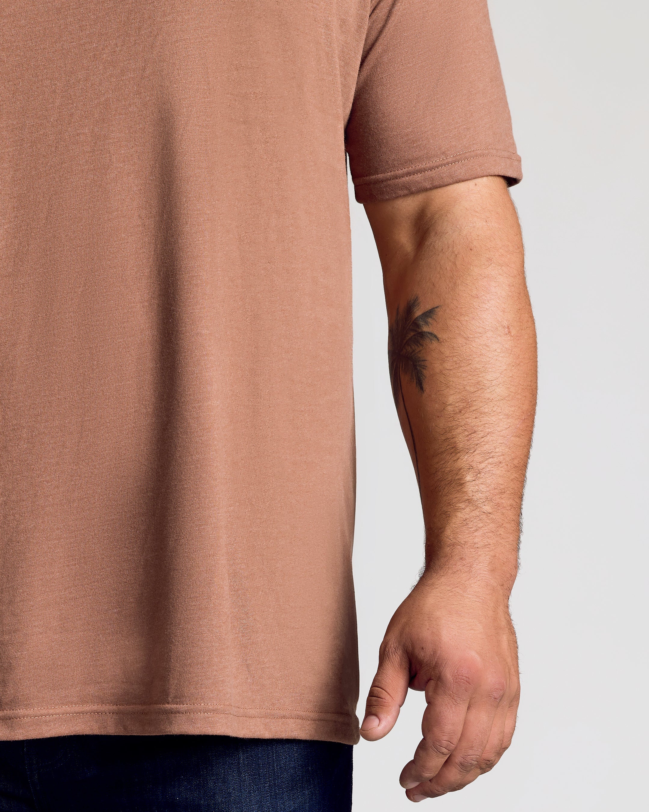 Dark Heather Sepia Classic V-Neck - Image 6