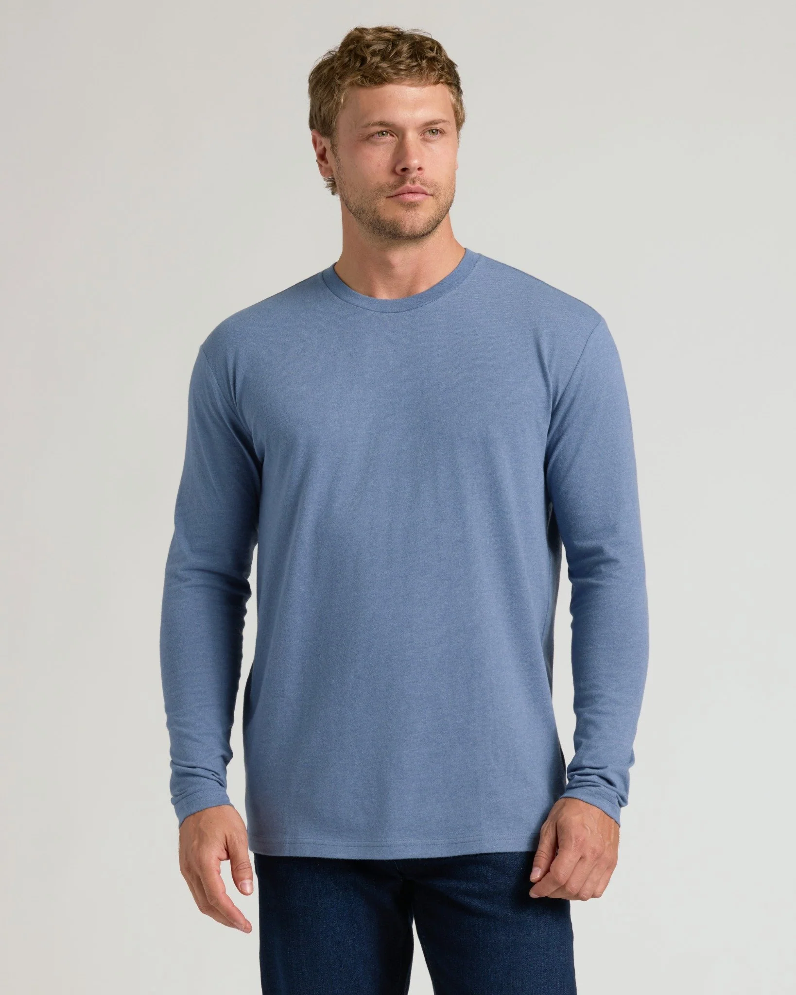 Dark Heather Vintage Navy Classic Long Sleeve Crew Neck - Image 4