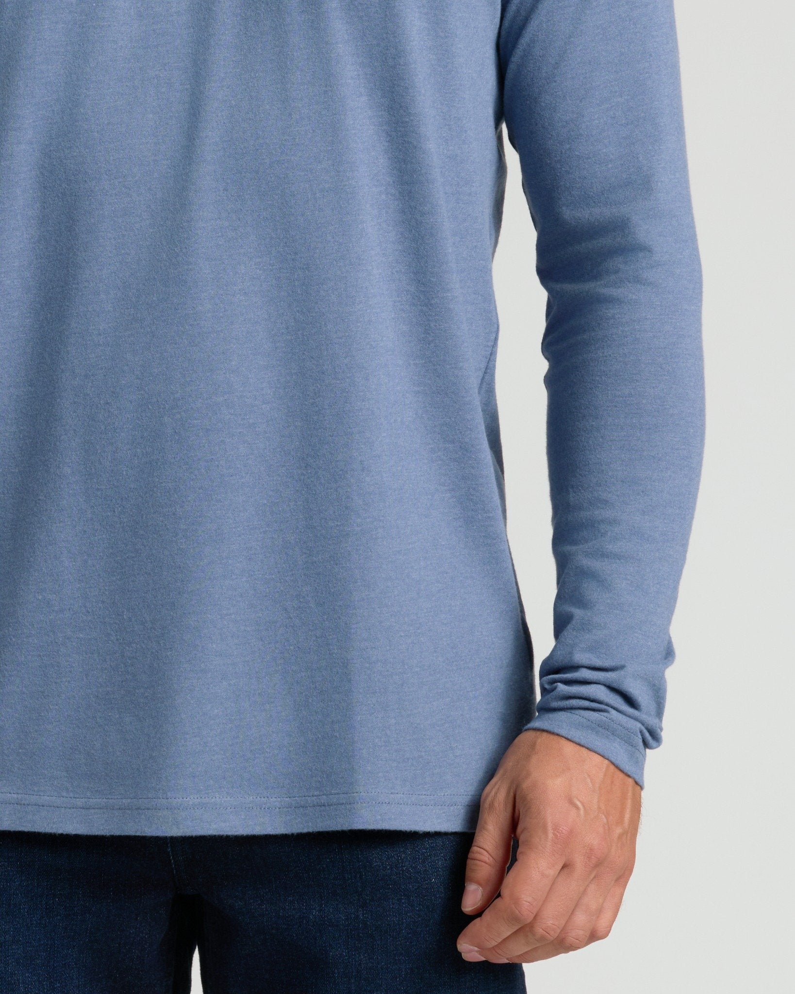 Dark Heather Vintage Navy Classic Long Sleeve Crew Neck - Image 6