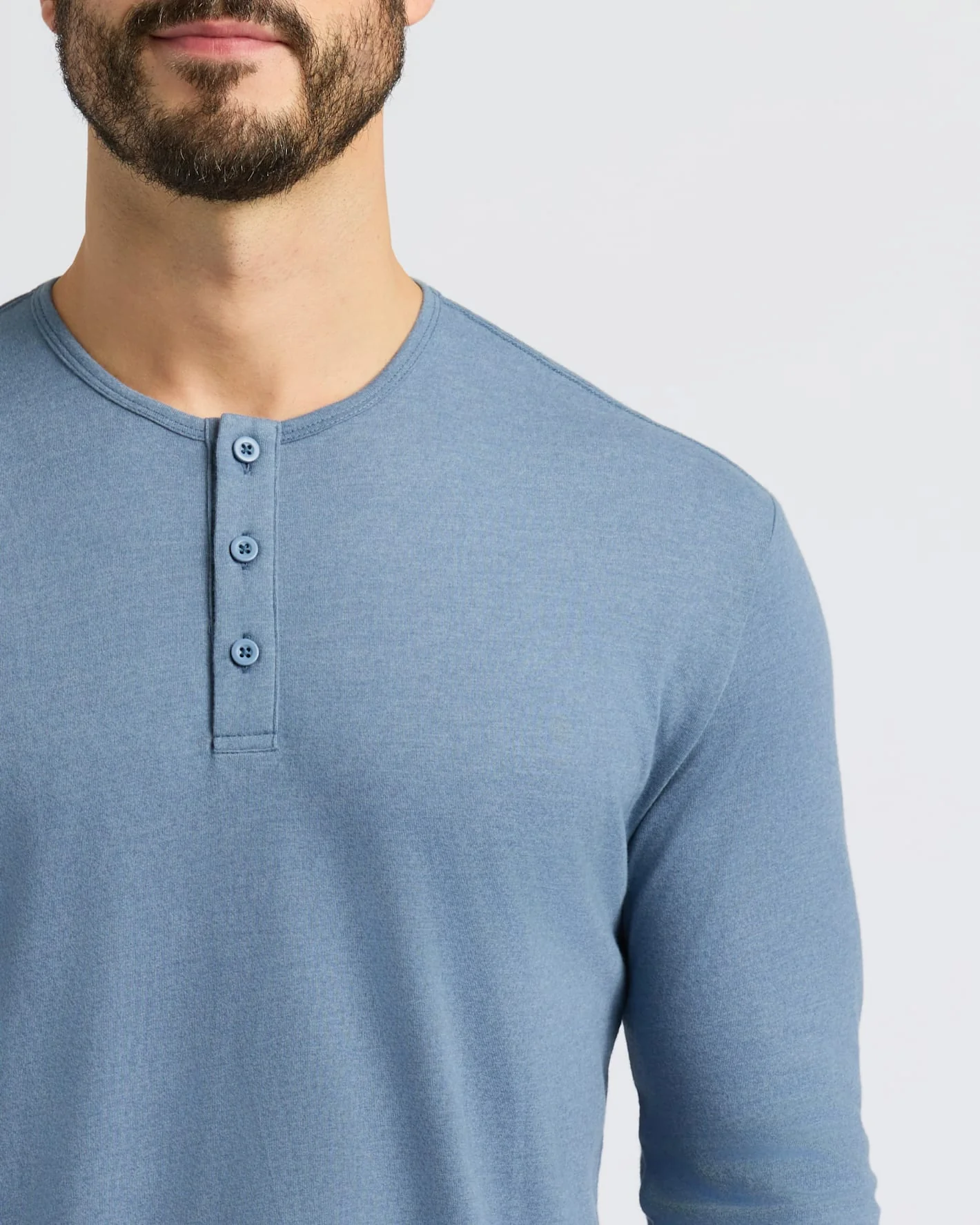 Dark Heather Vintage Navy Classic Long Sleeve Henley - Image 6