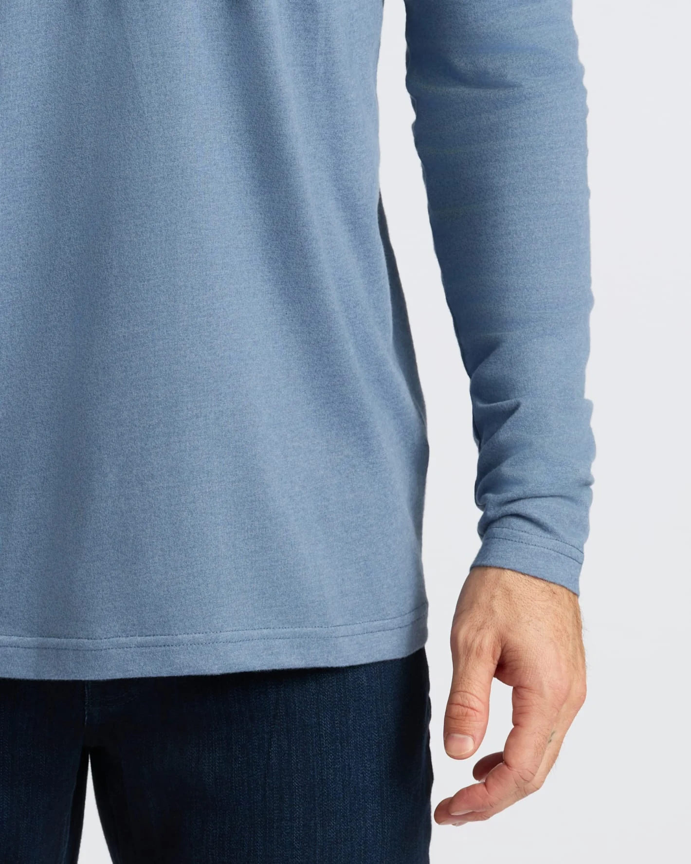 Dark Heather Vintage Navy Classic Long Sleeve Henley - Image 7