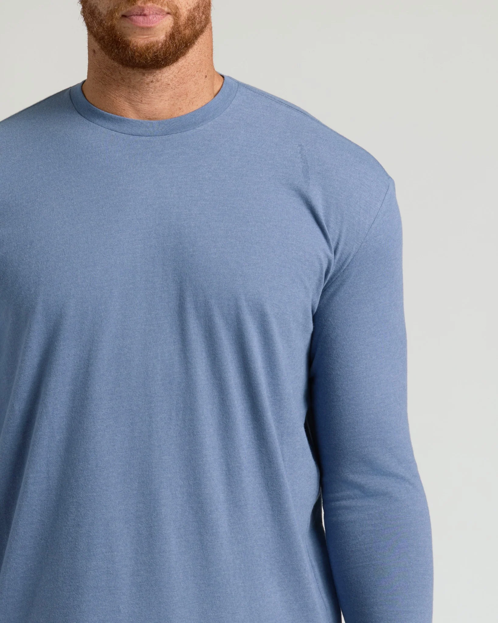Dark Heather Vintage Navy Tall Long Sleeve T Shirt - Image 5