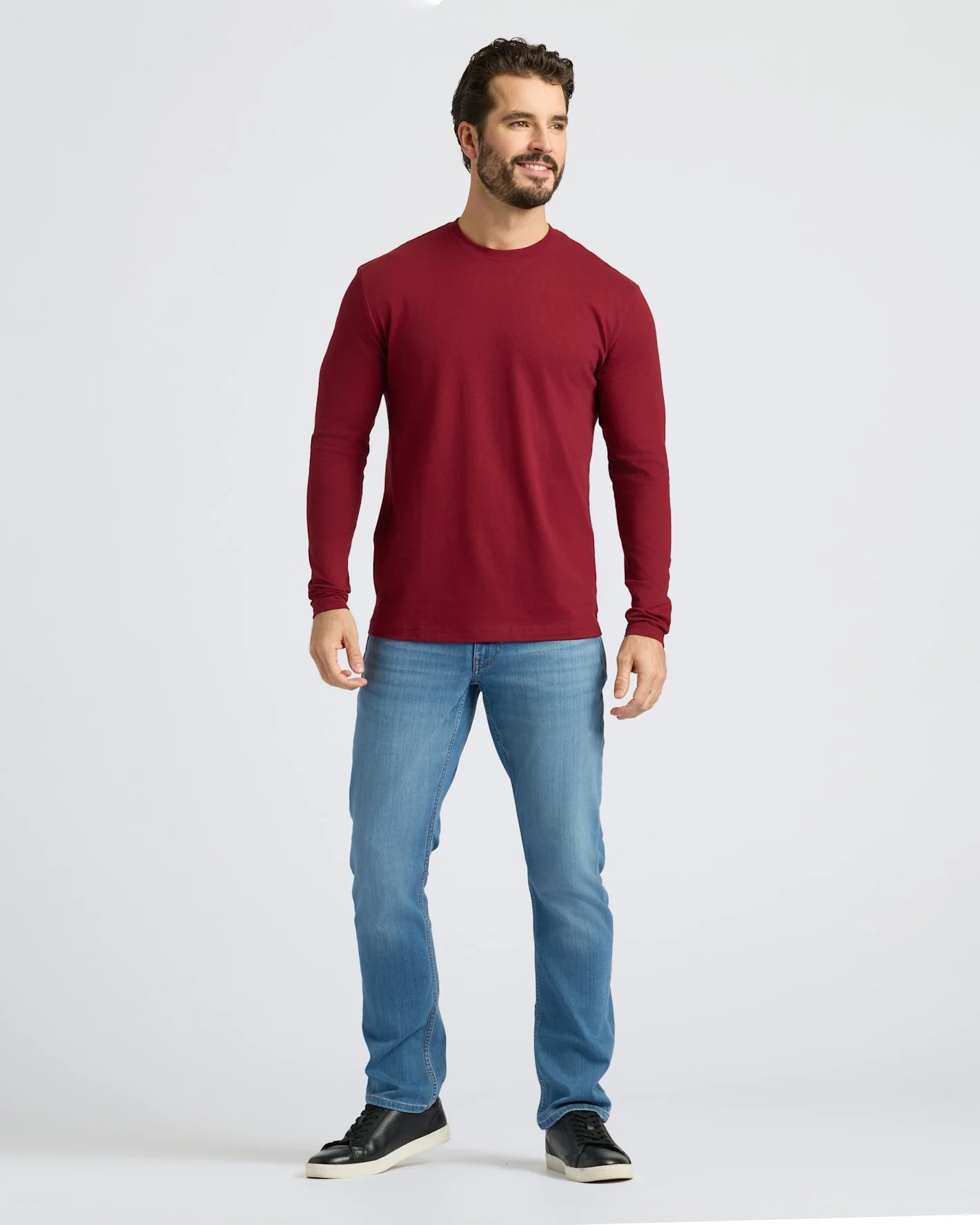 Dark Maroon Classic Long Sleeve Crew Neck - Image 3