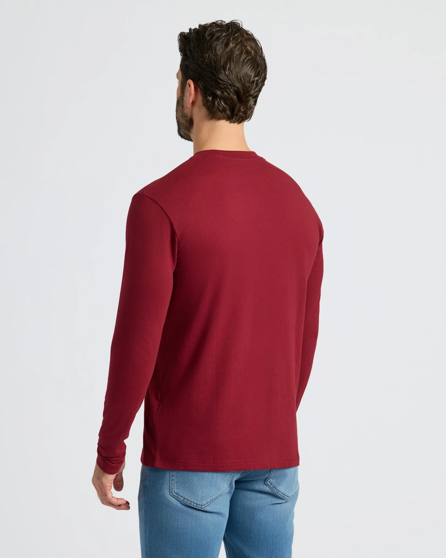 Dark Maroon Classic Long Sleeve Crew Neck - Image 4