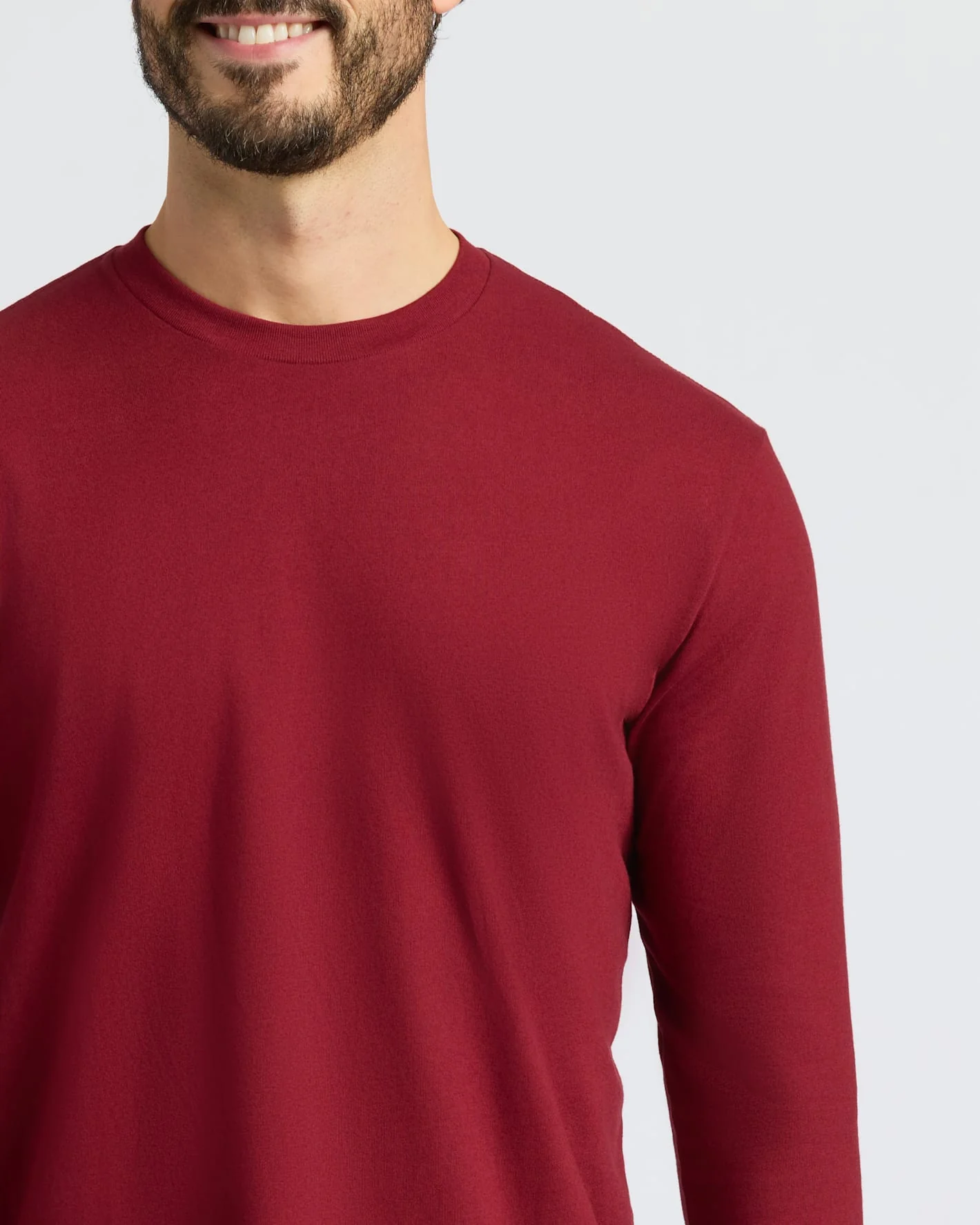 Dark Maroon Classic Long Sleeve Crew Neck - Image 6