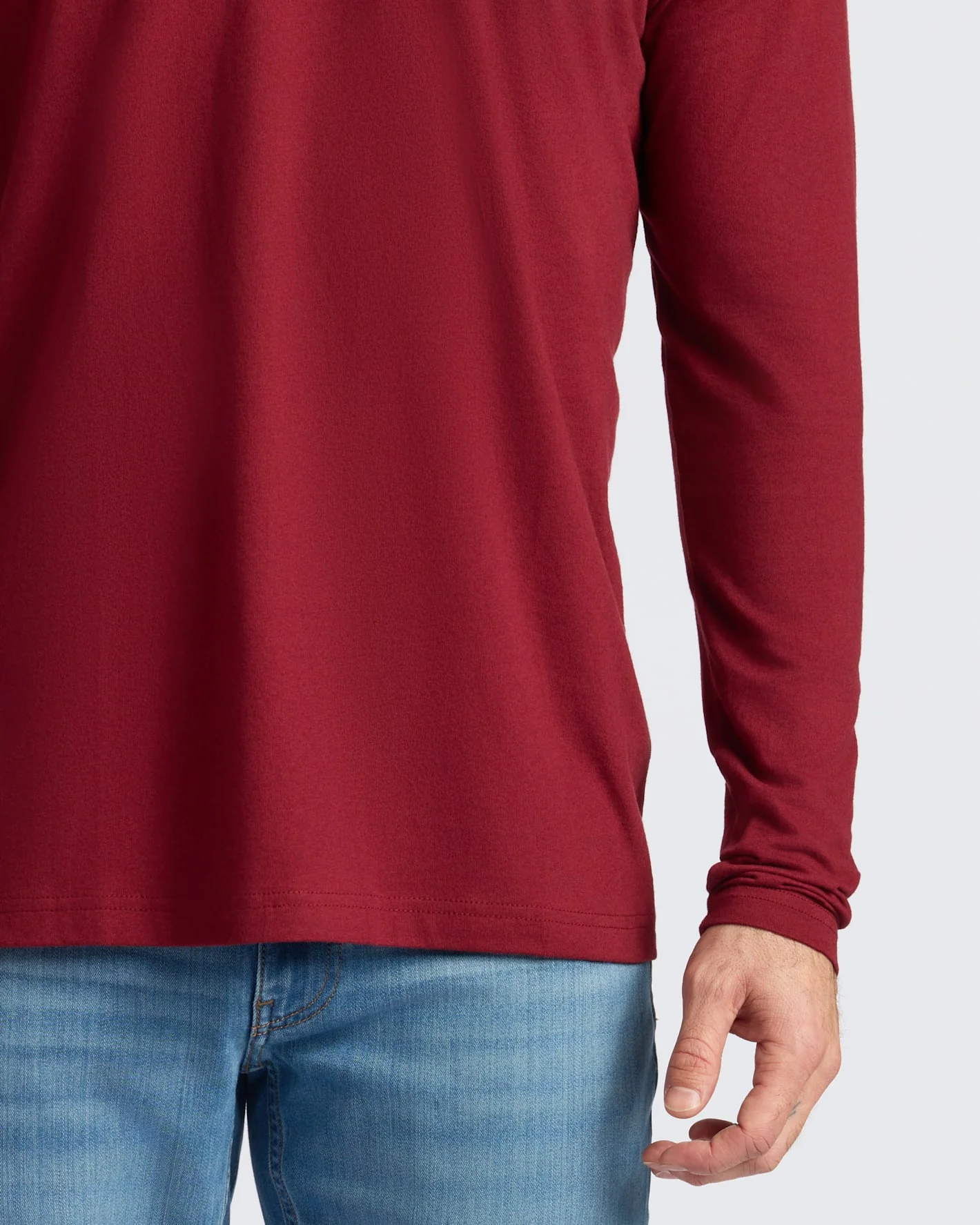 Dark Maroon Classic Long Sleeve Crew Neck - Image 7