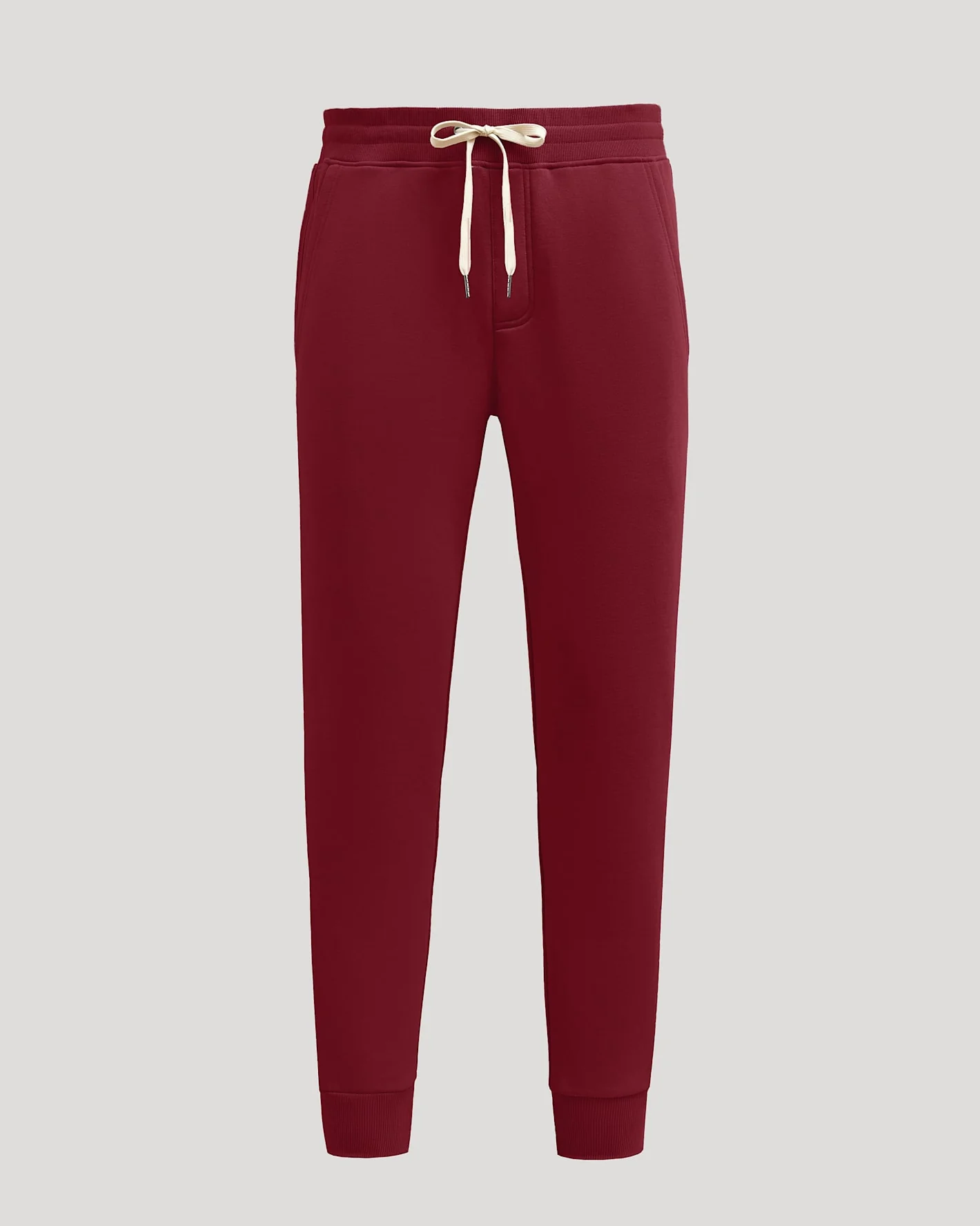 Dark Maroon Fleece French Terry Joggers - Image 2