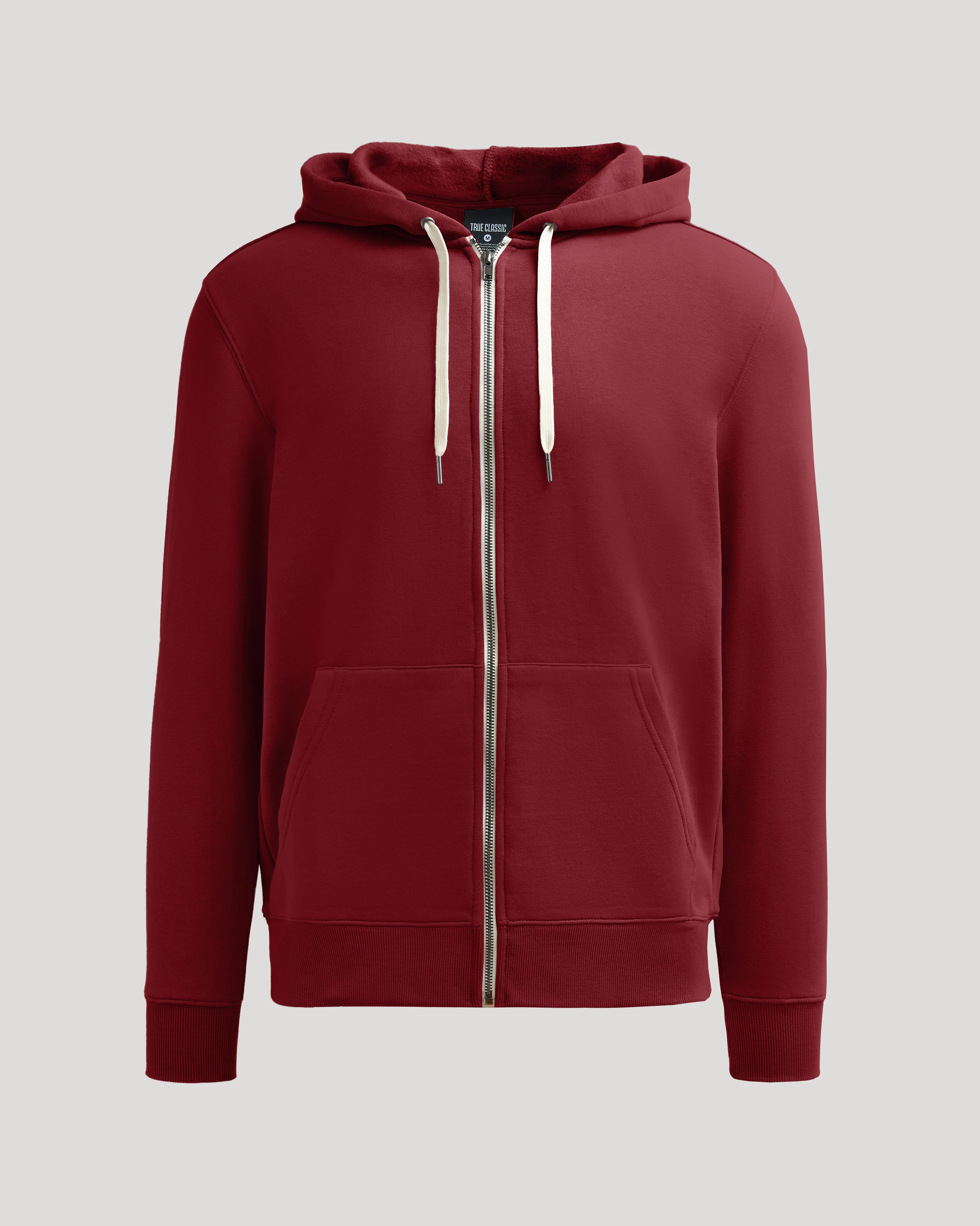 Dark Maroon Fleece French Terry Zip Hoodie - Image 2