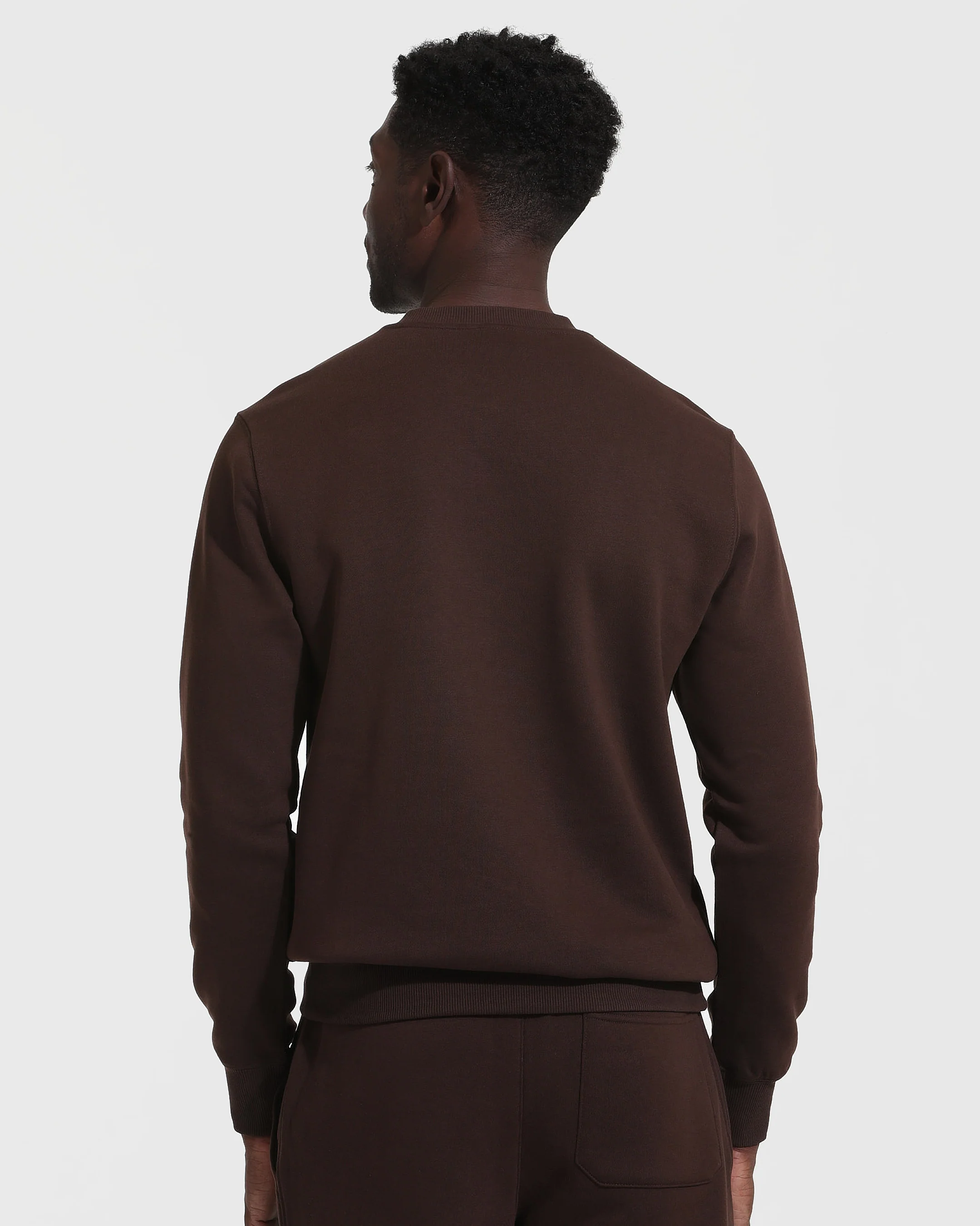 Dark Oak Fleece French Terry Pullover Crew Neck - Image 4