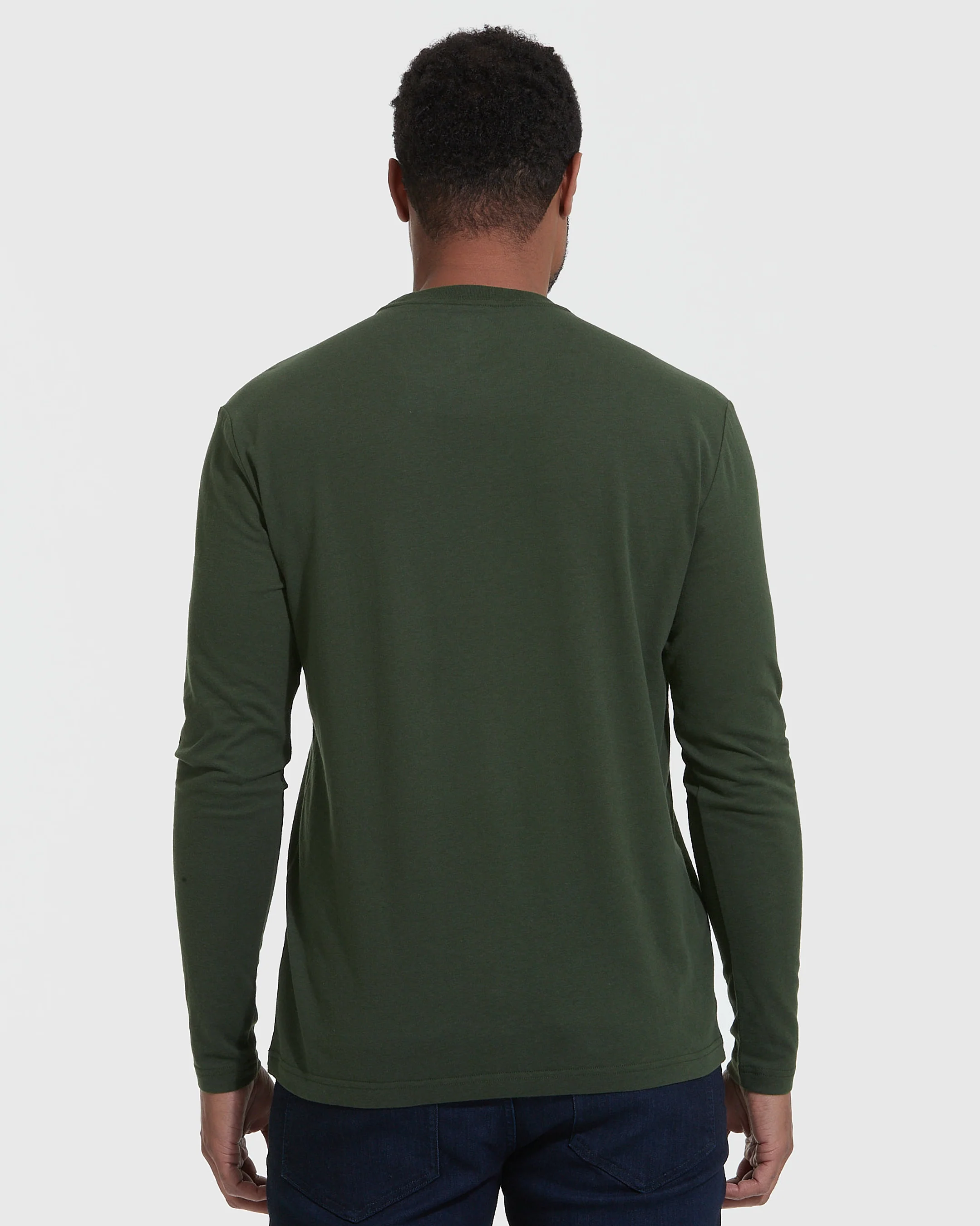 Dark Olive Classic Long Sleeve Crew Neck - Image 4