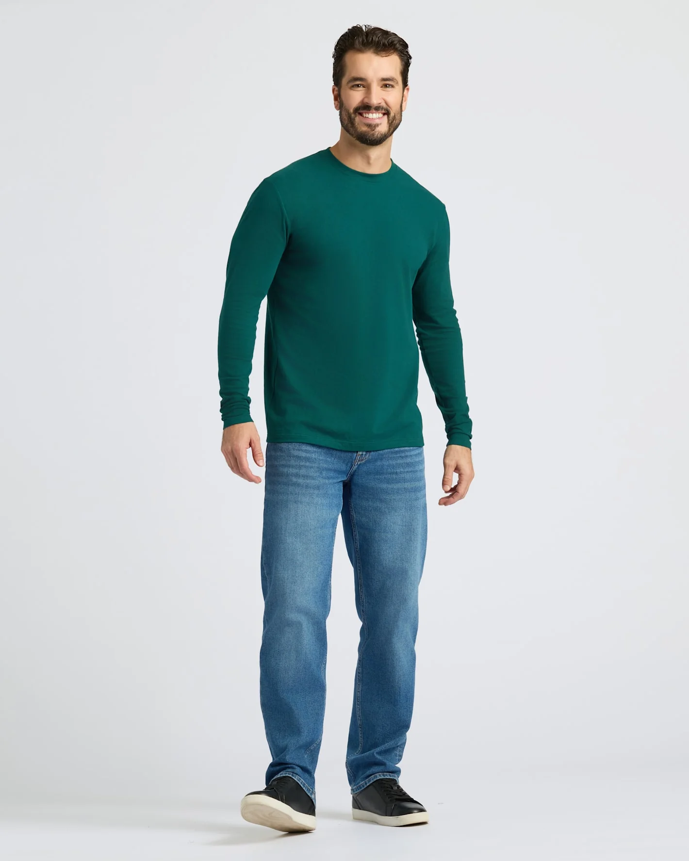 Deep Emerald Classic Long Sleeve Crew Neck - Image 3