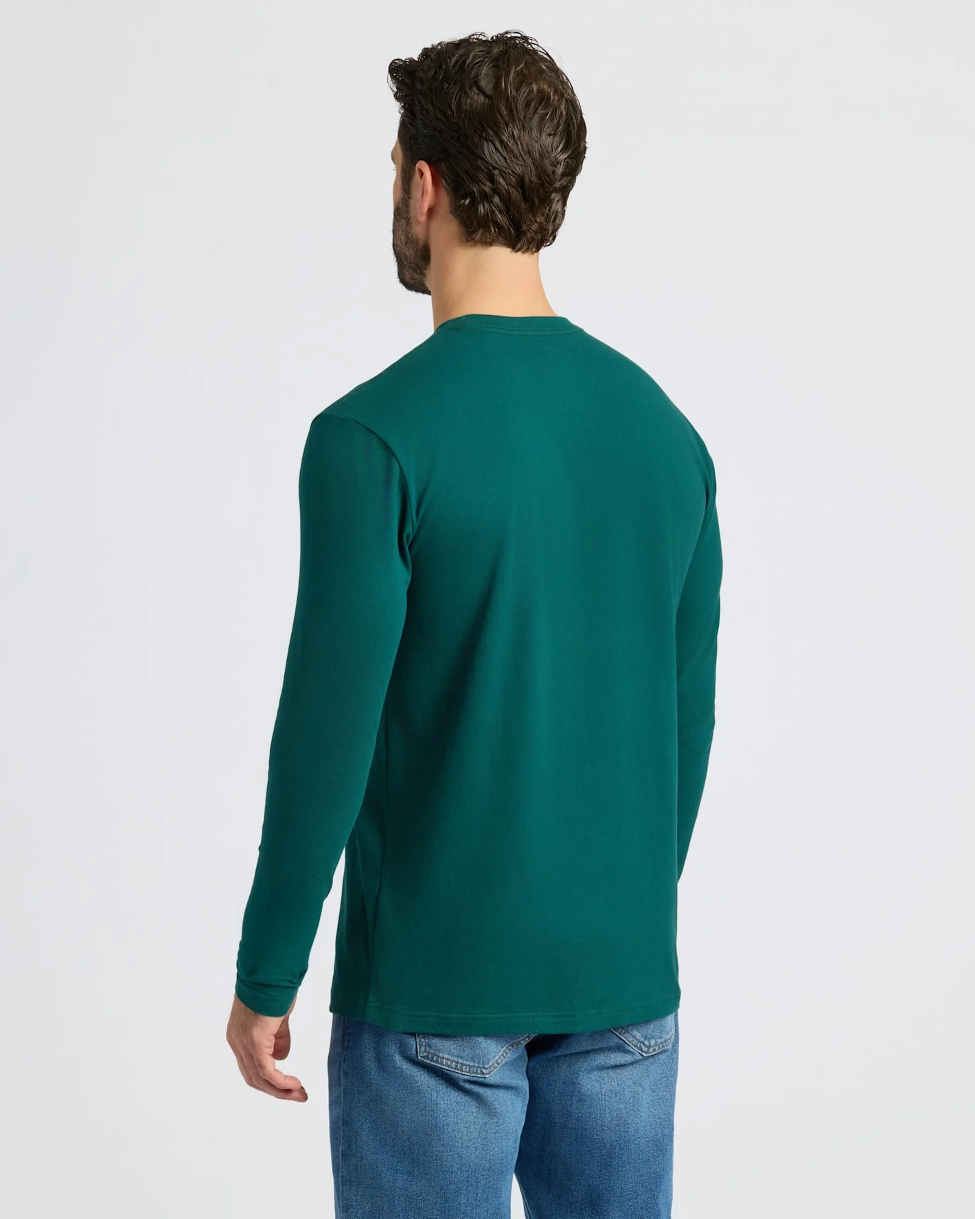Deep Emerald Classic Long Sleeve Crew Neck - Image 4