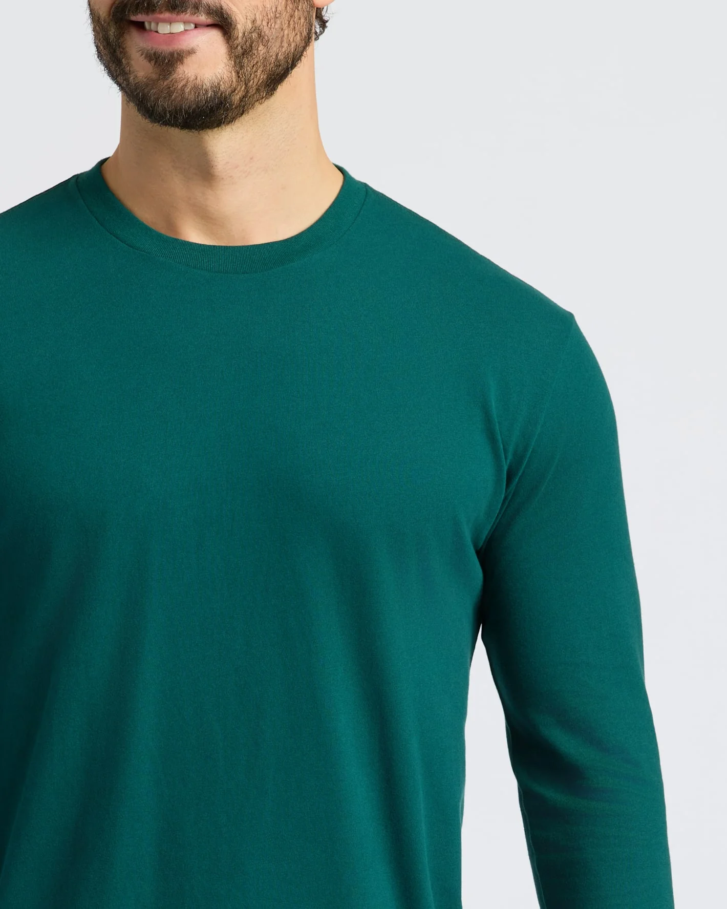 Deep Emerald Classic Long Sleeve Crew Neck - Image 5