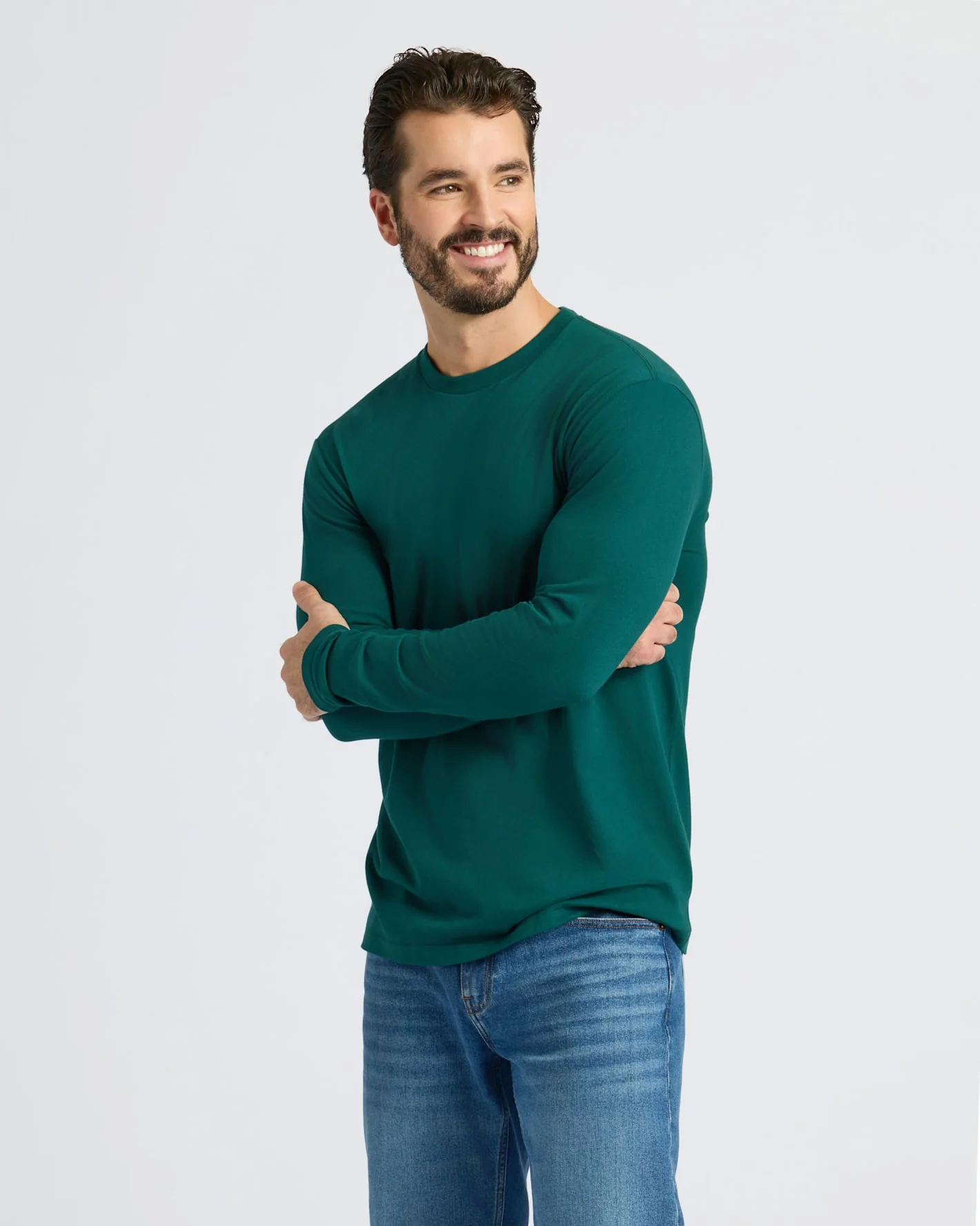 Deep Emerald Classic Long Sleeve Crew Neck - Image 6