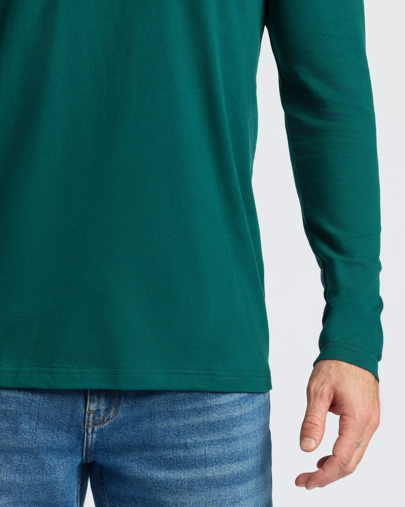Deep Emerald Classic Long Sleeve Crew Neck - Image 7