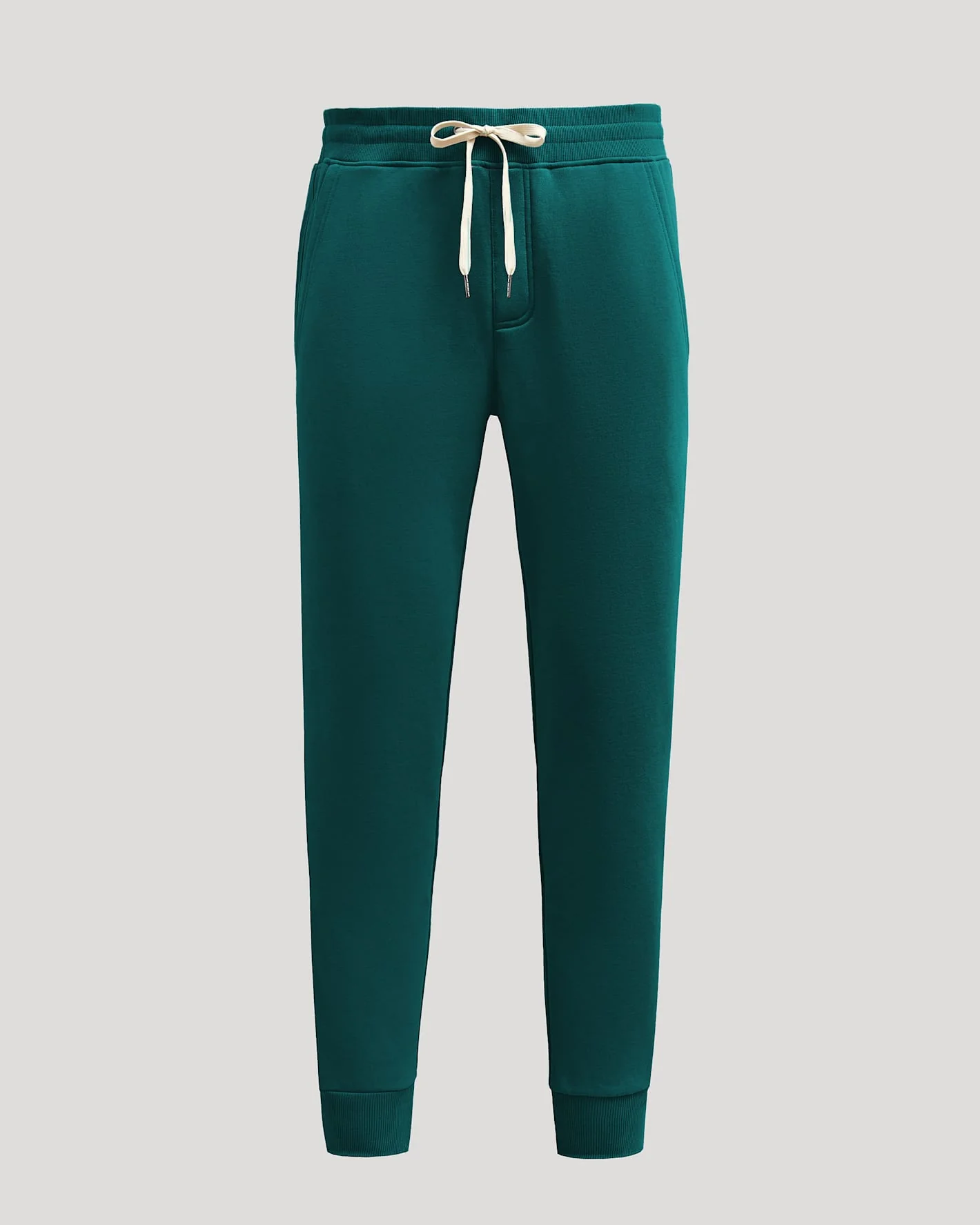 Deep Emerald Fleece French Terry Joggers - Image 2