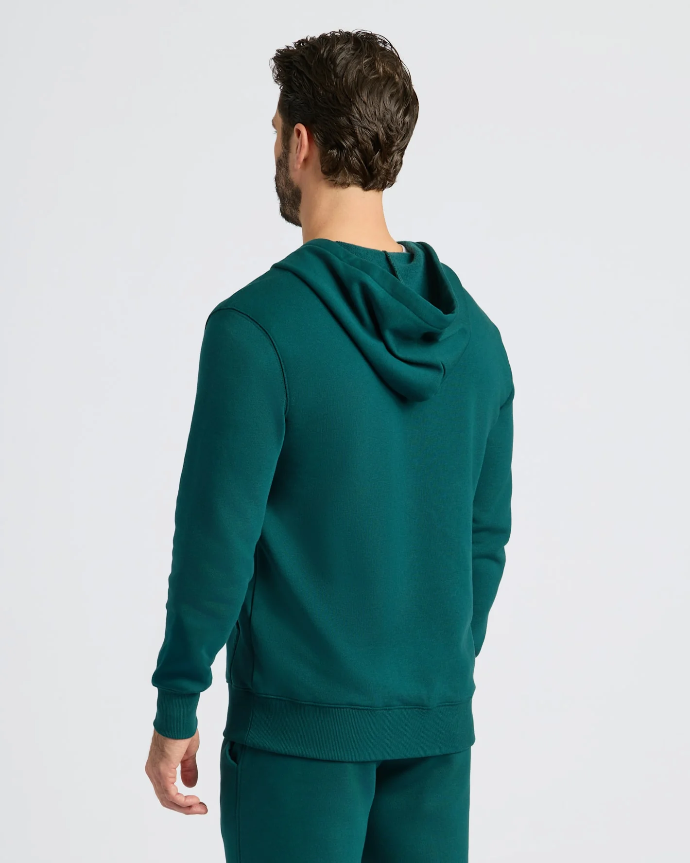 Deep Emerald Fleece French Terry Zip Hoodie - Image 4