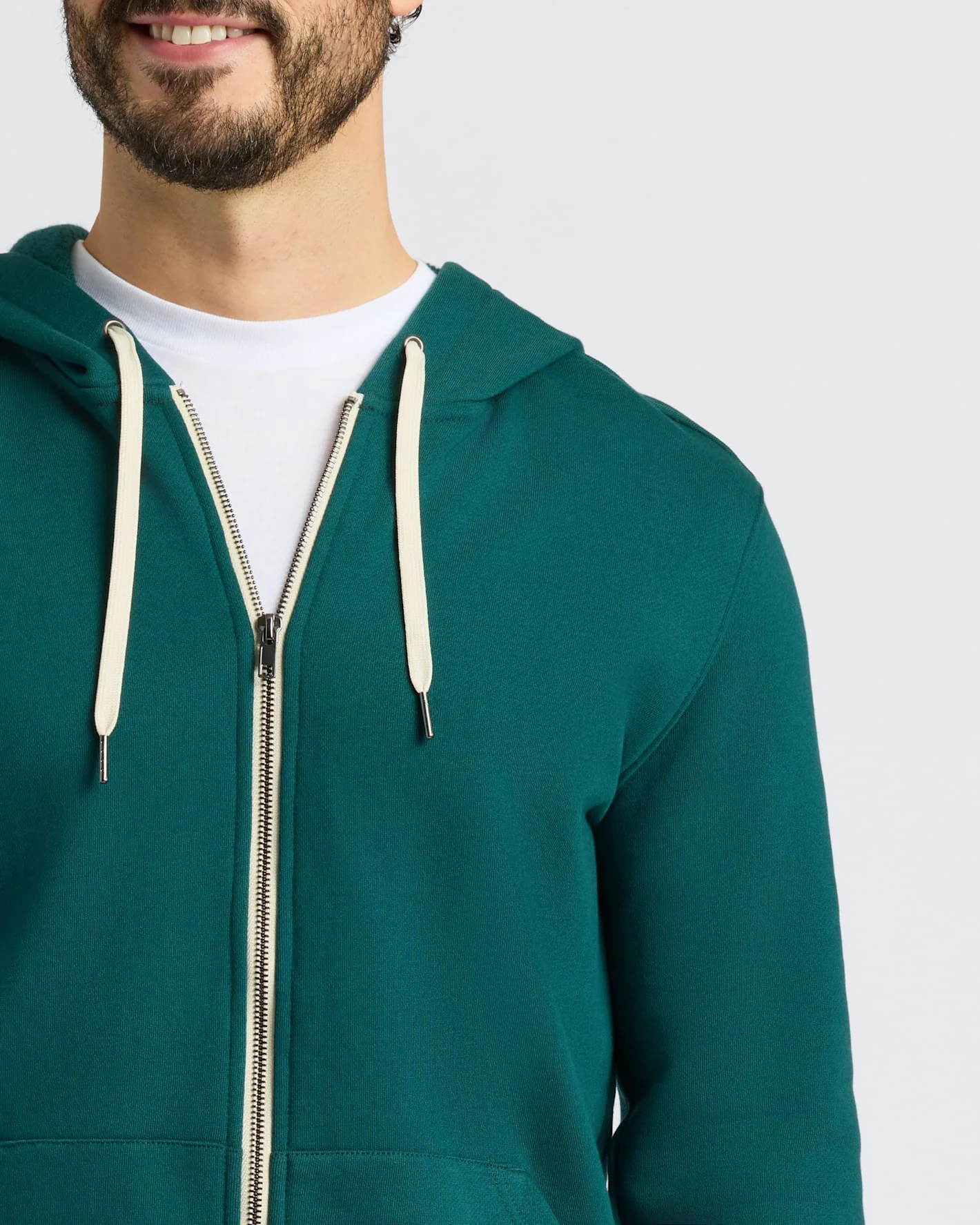 Deep Emerald Fleece French Terry Zip Hoodie - Image 6