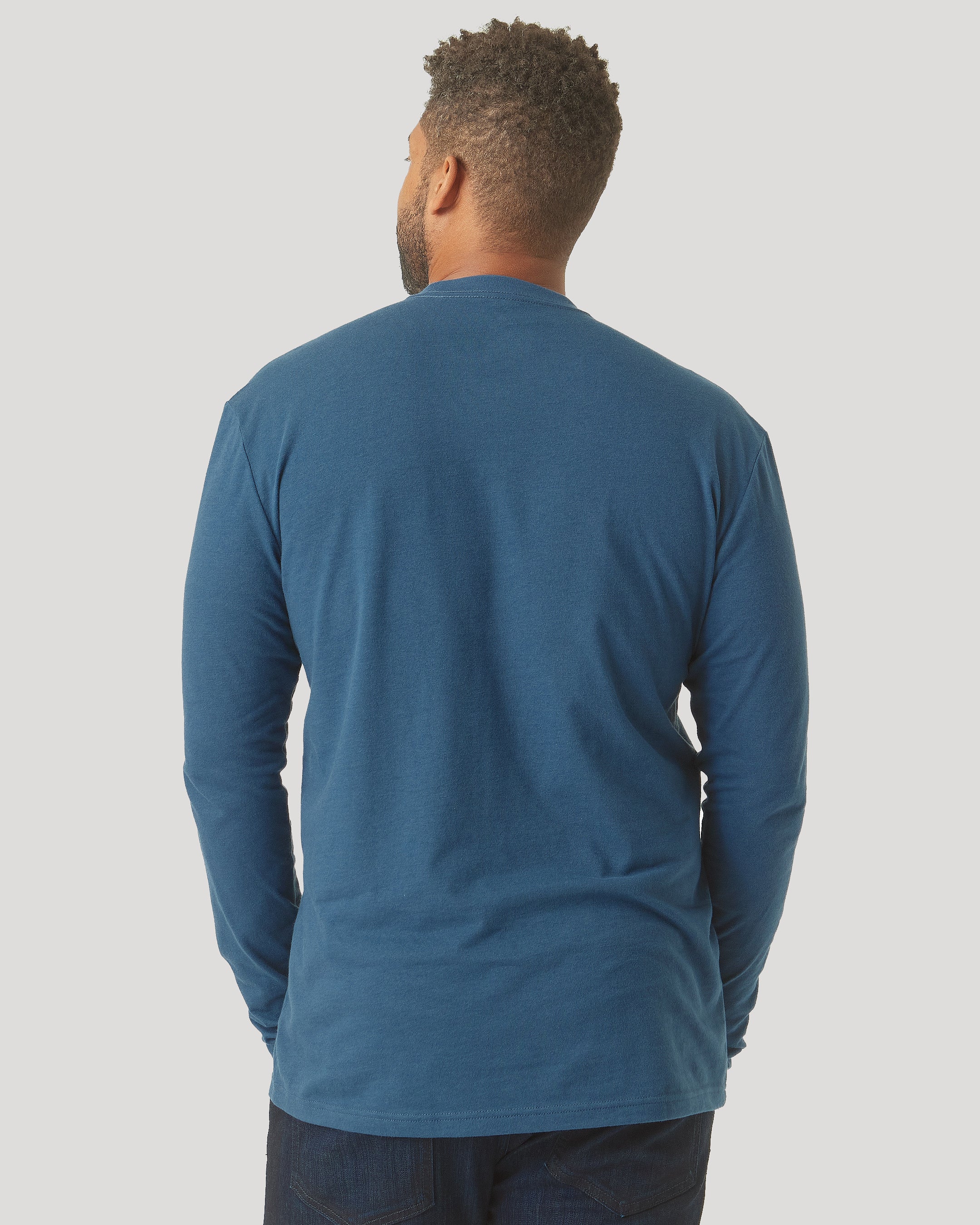 Deep Sea Blue Long Sleeve T Shirt - Image 3