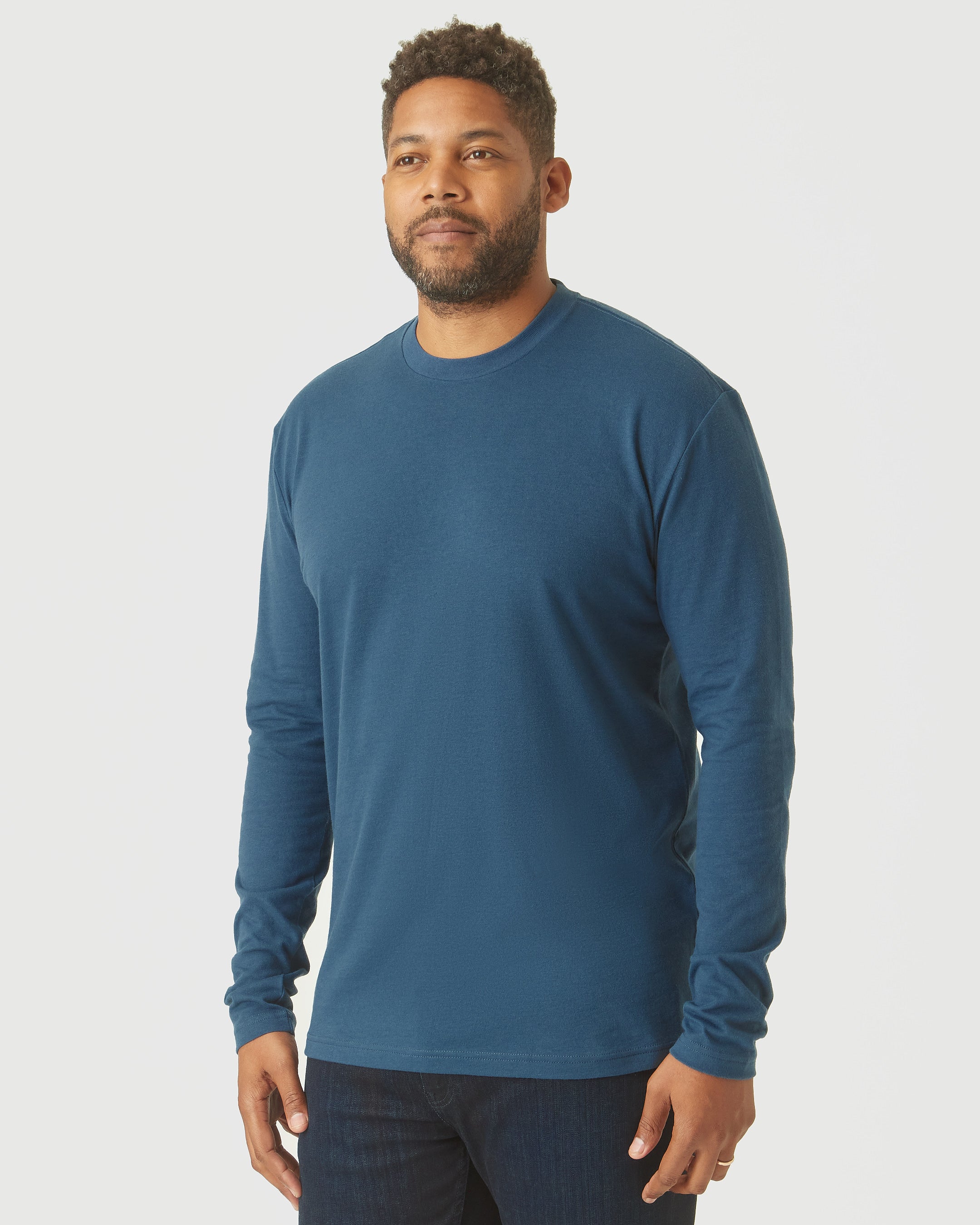 Deep Sea Blue Long Sleeve T Shirt - Image 4