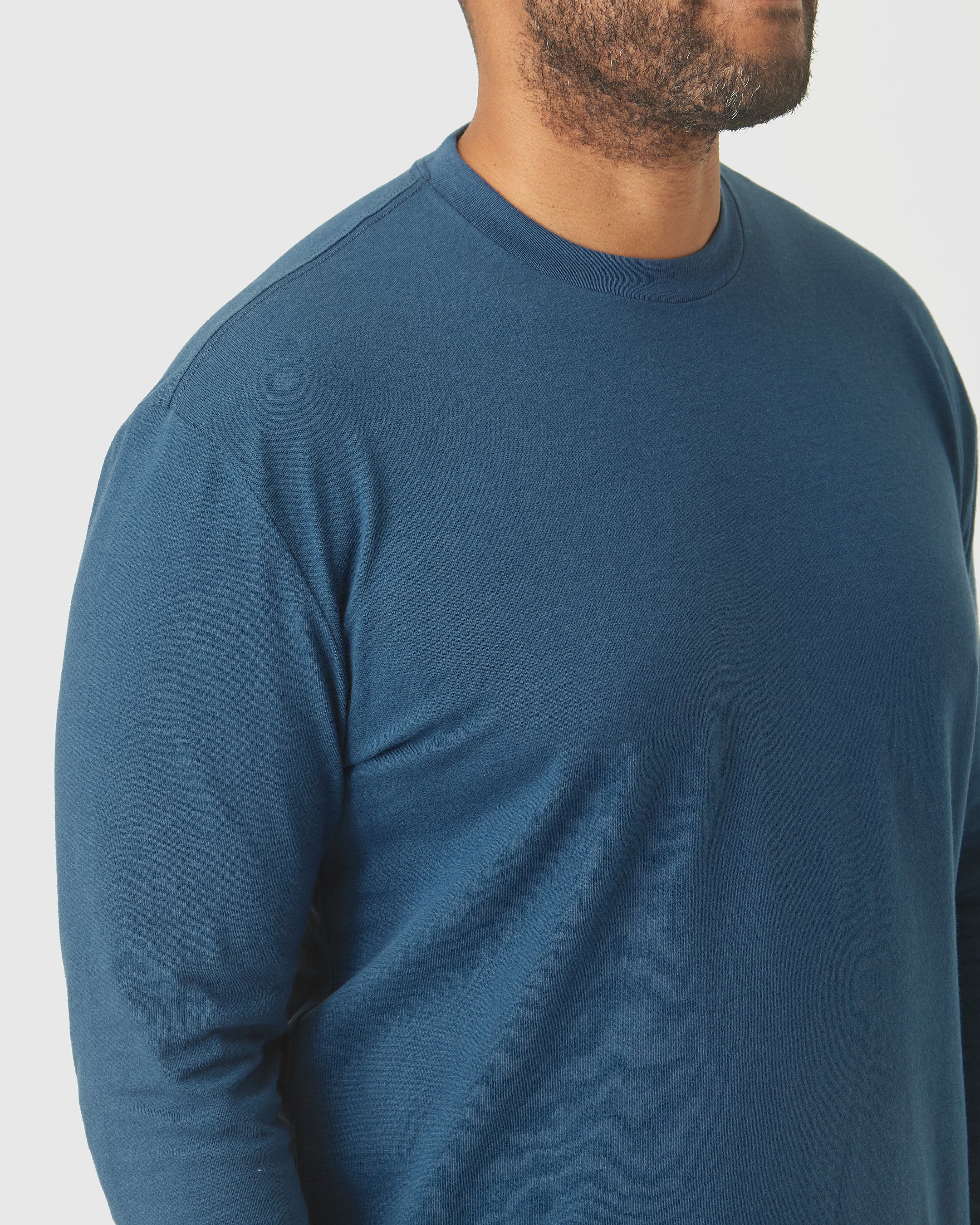 Deep Sea Blue Long Sleeve T Shirt - Image 5