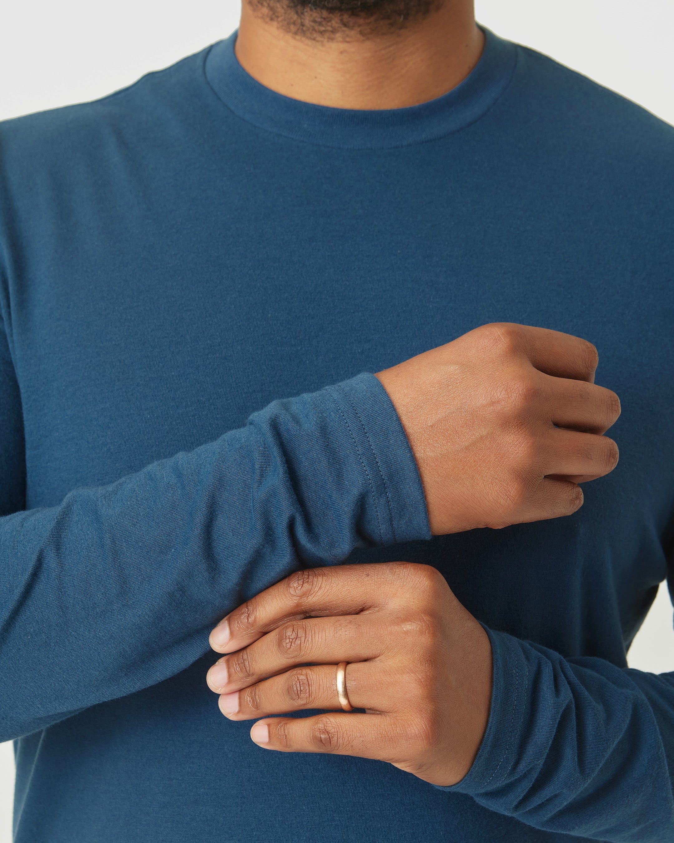 Deep Sea Blue Long Sleeve T Shirt - Image 6