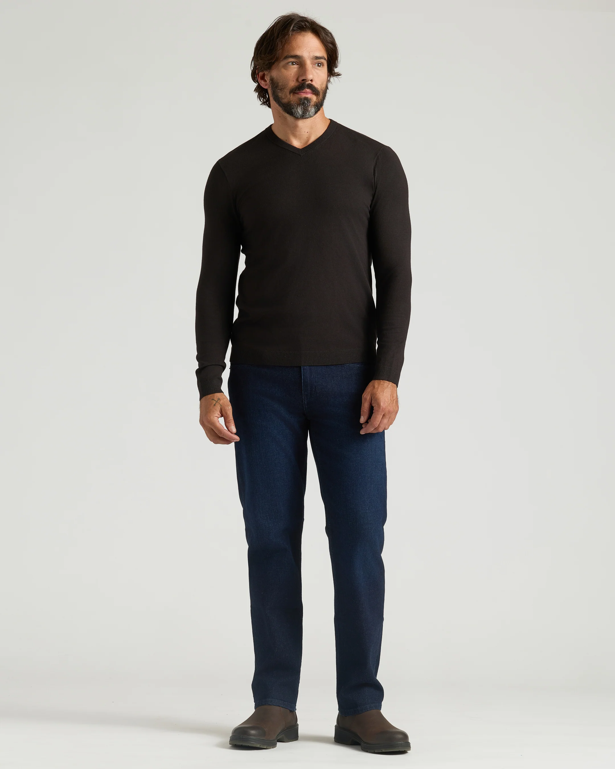 Black Dressy V-Neck Sweater - Image 4