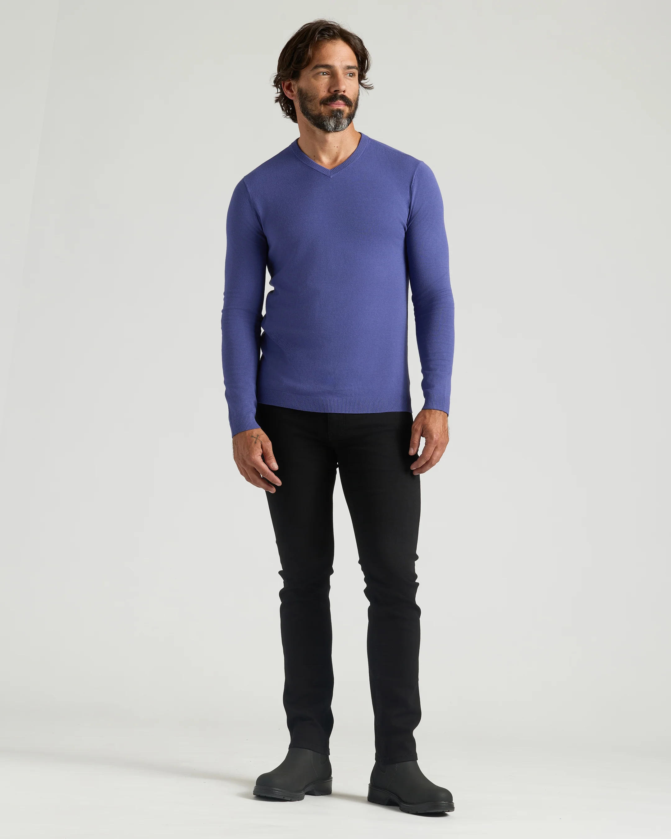 Blueberry Dressy V-Neck Sweater - Image 4