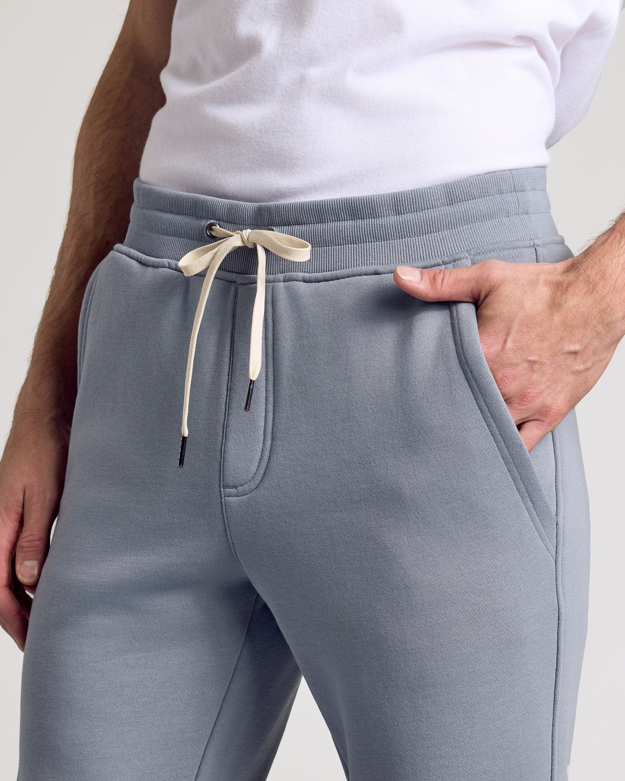 Dusty Blue Fleece French Terry Joggers - Image 4