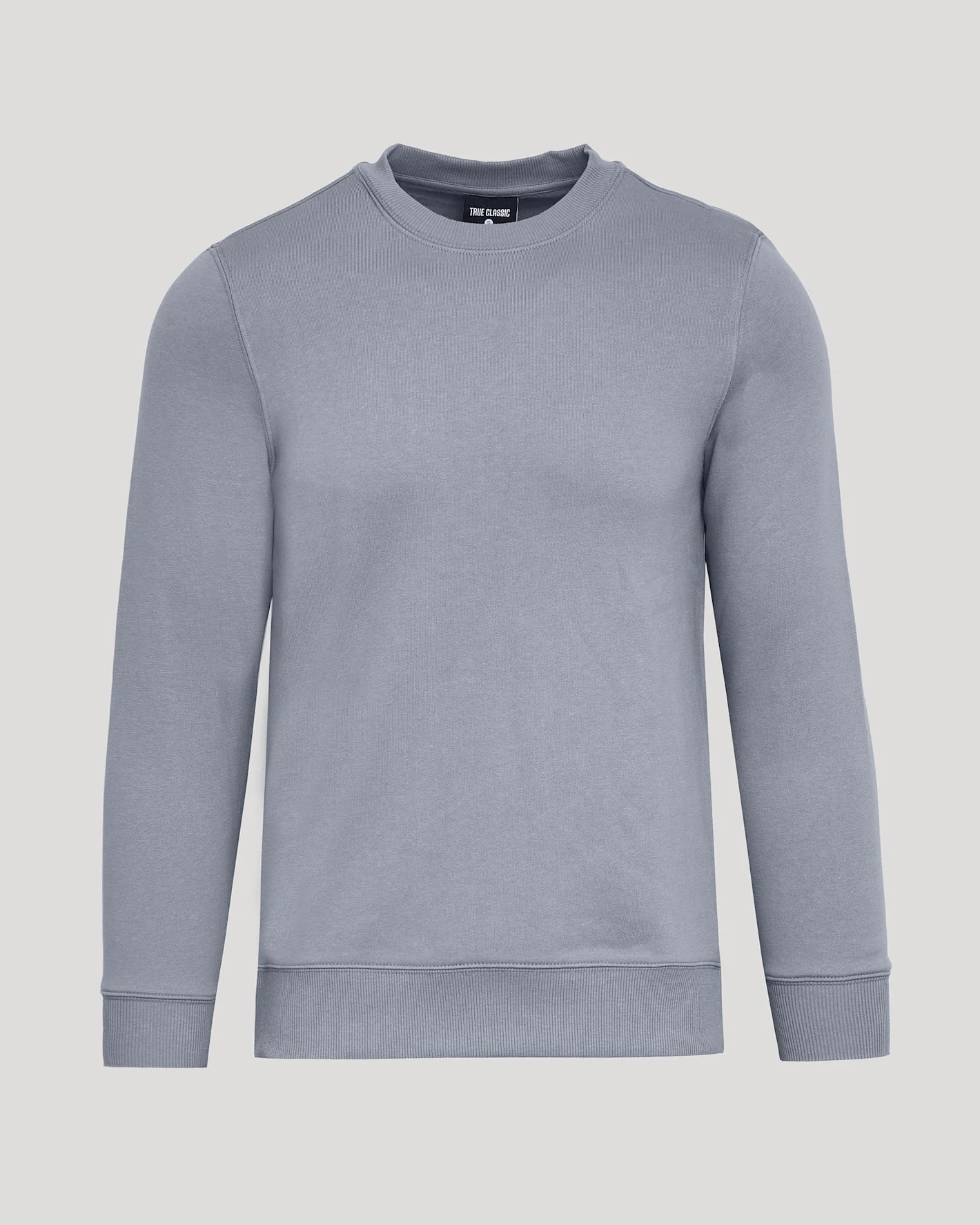 Dusty Blue Fleece French Terry Pullover Crew Neck - Image 2
