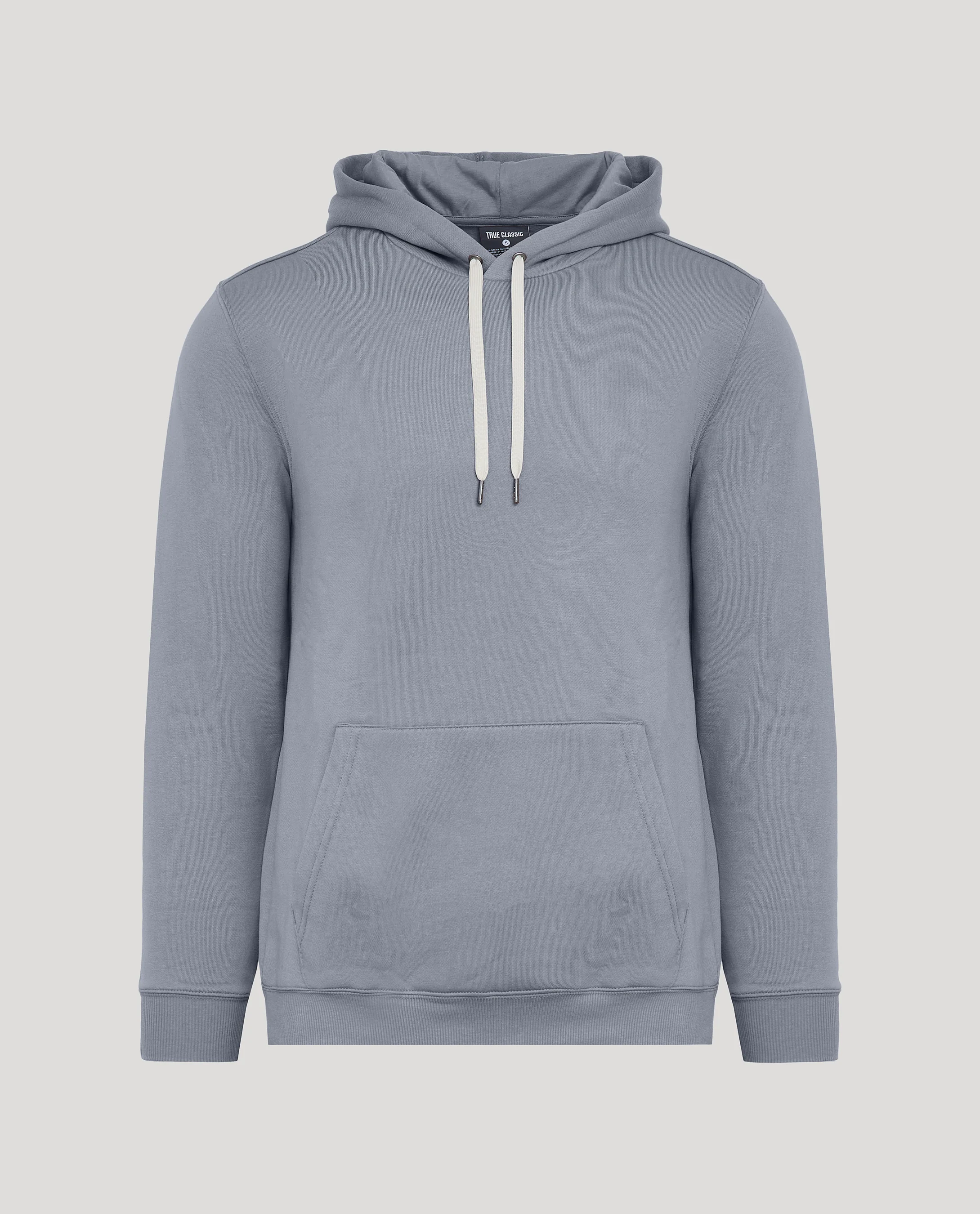 Dusty Blue Fleece French Terry Pullover Hoodie - Image 2