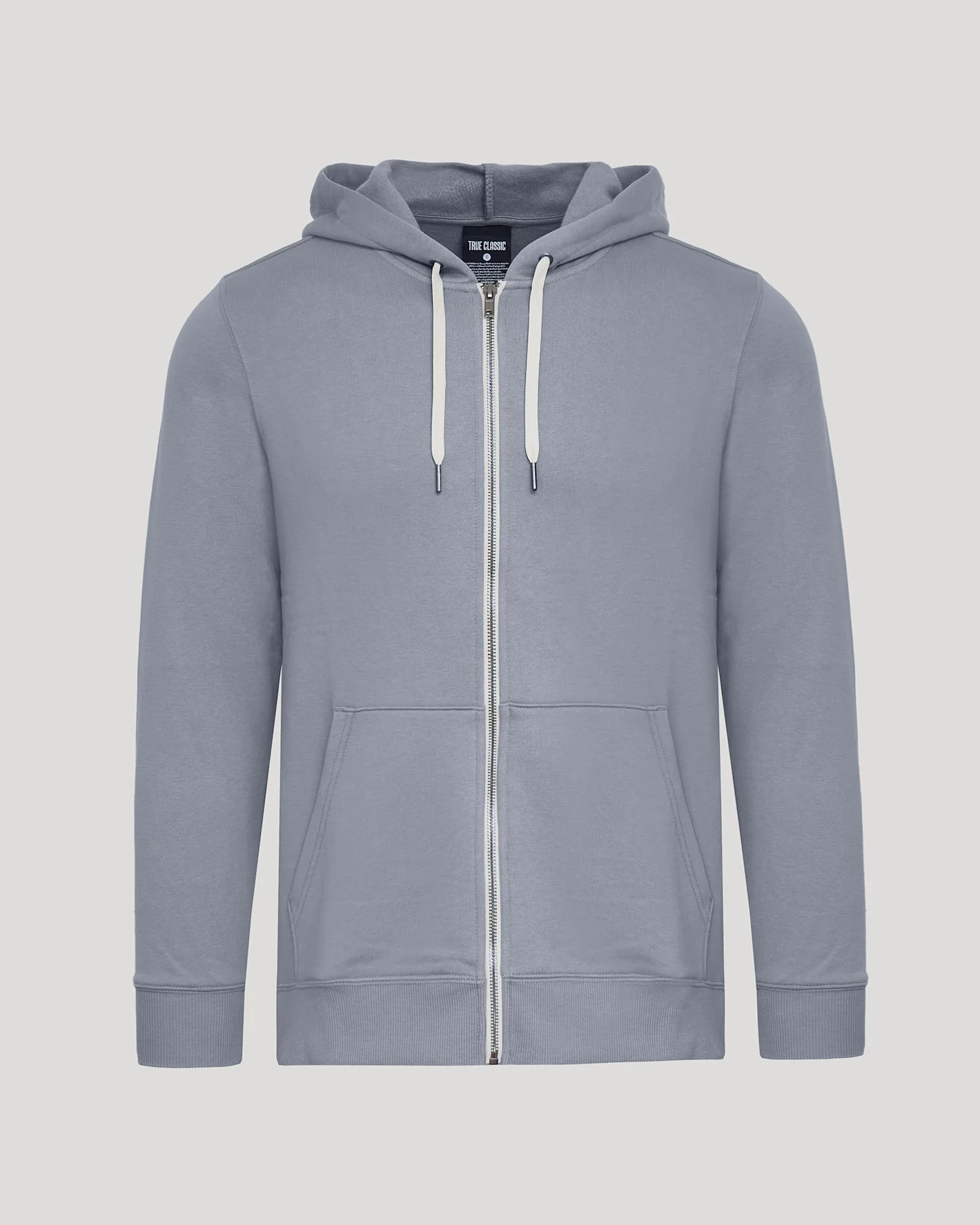 Dusty Blue Fleece French Terry Zip Hoodie - Image 2