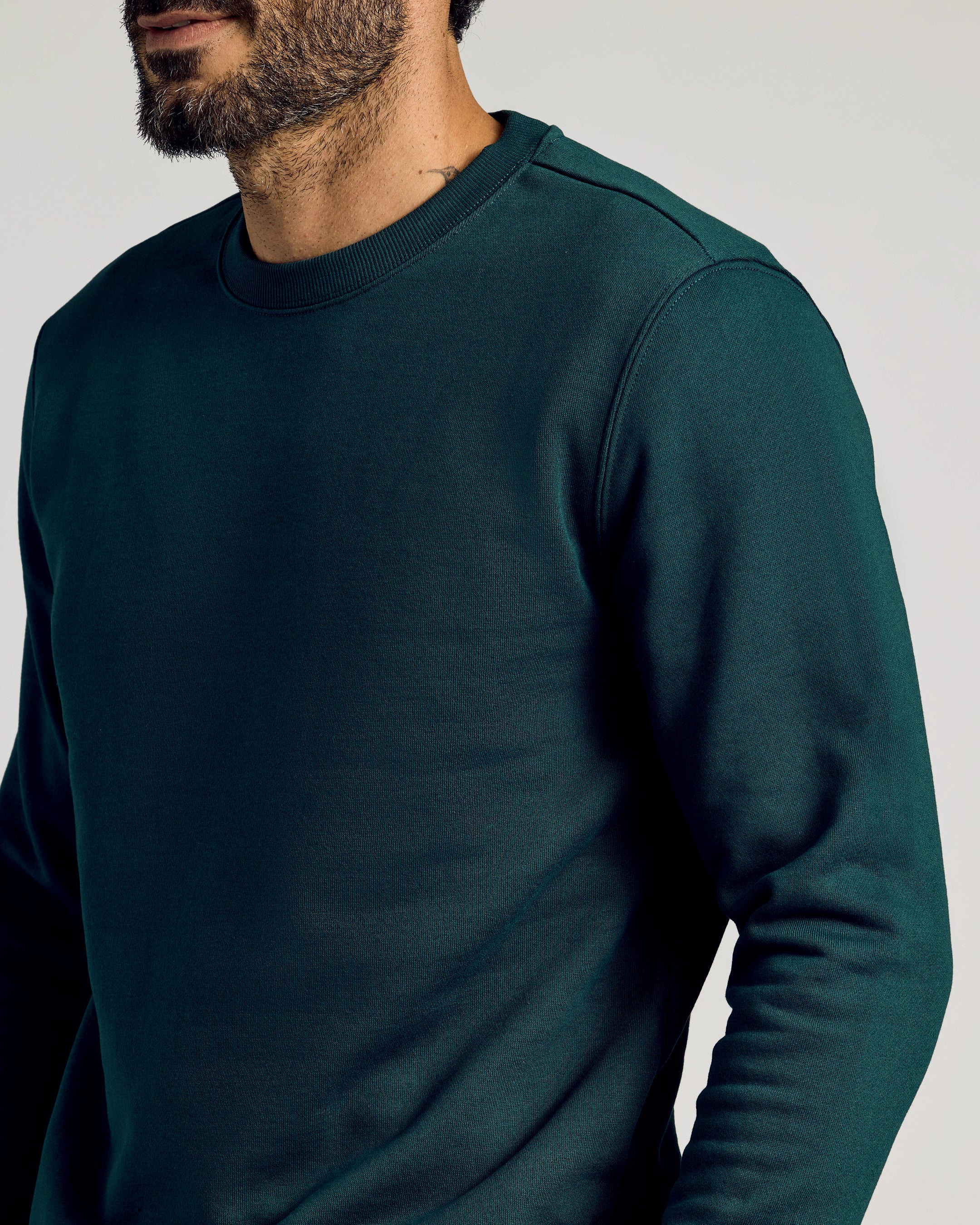 Emerald Fleece French Terry Pullover Crew Neck Sweatshirt - Image 3