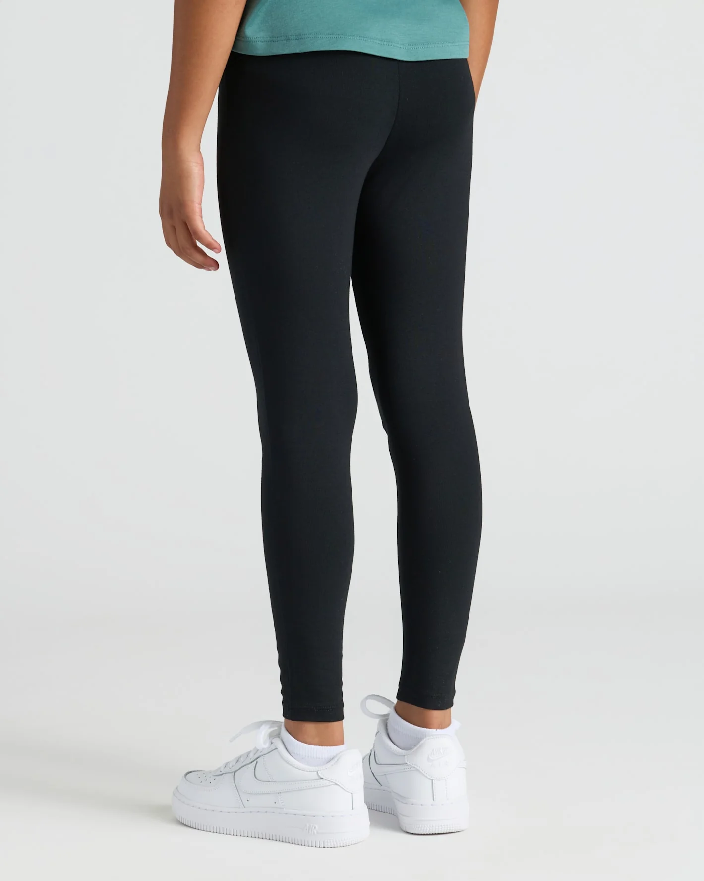 Girls Black Foldover Leggings - Image 4