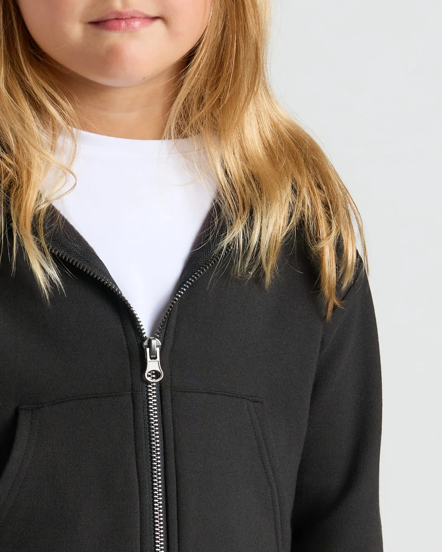 Girls Black & Stormcloud Cropped Zip Hoodie 2-Pack - Image 5