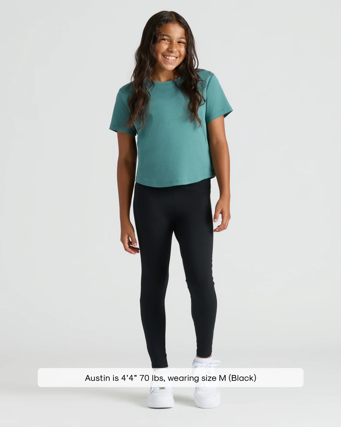 Girls Black Foldover Leggings - Image 3