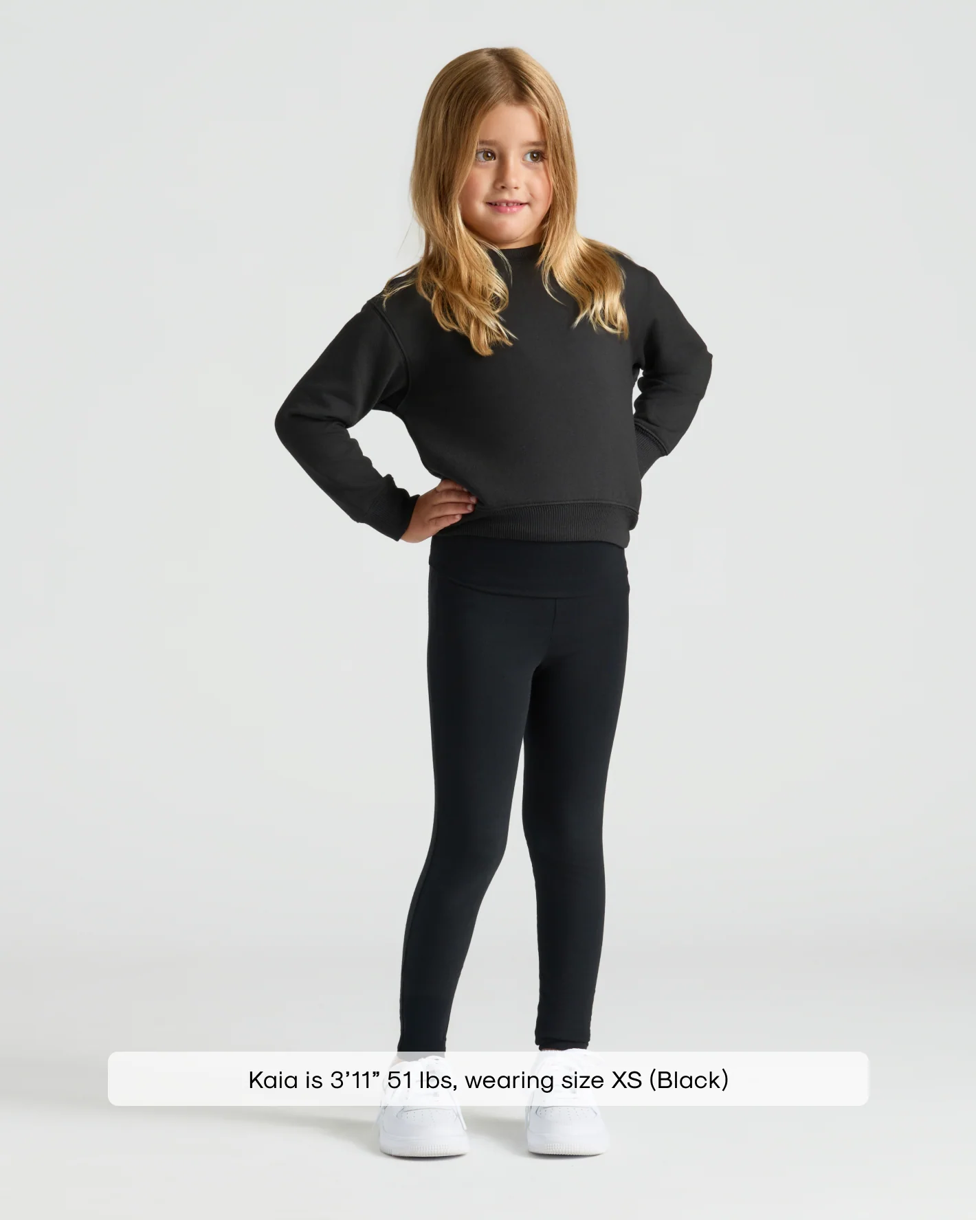 Girls Black Slouch Pullover Crew - Image 3