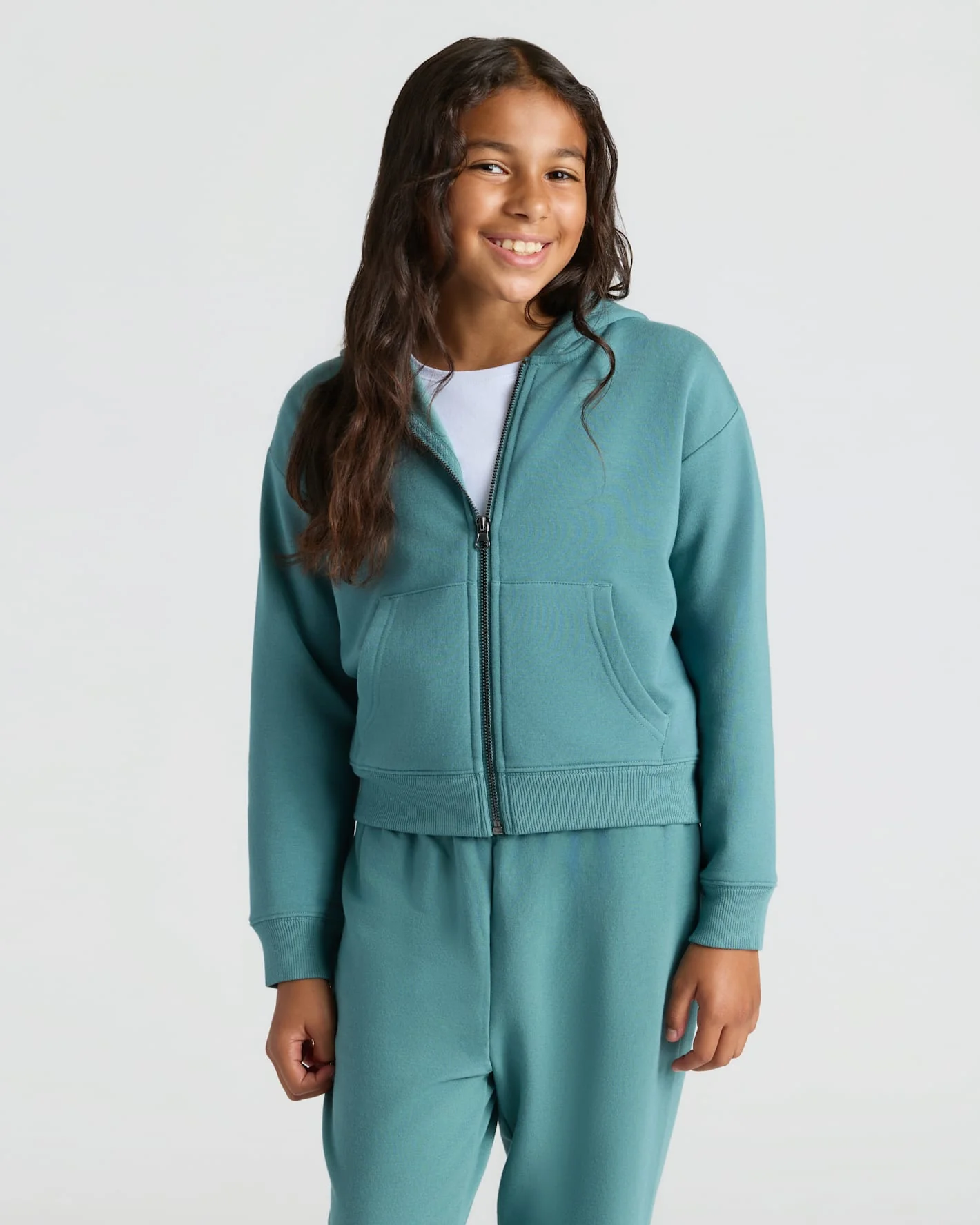 Girls Stormcloud Cropped Zip Hoodie - Image 6
