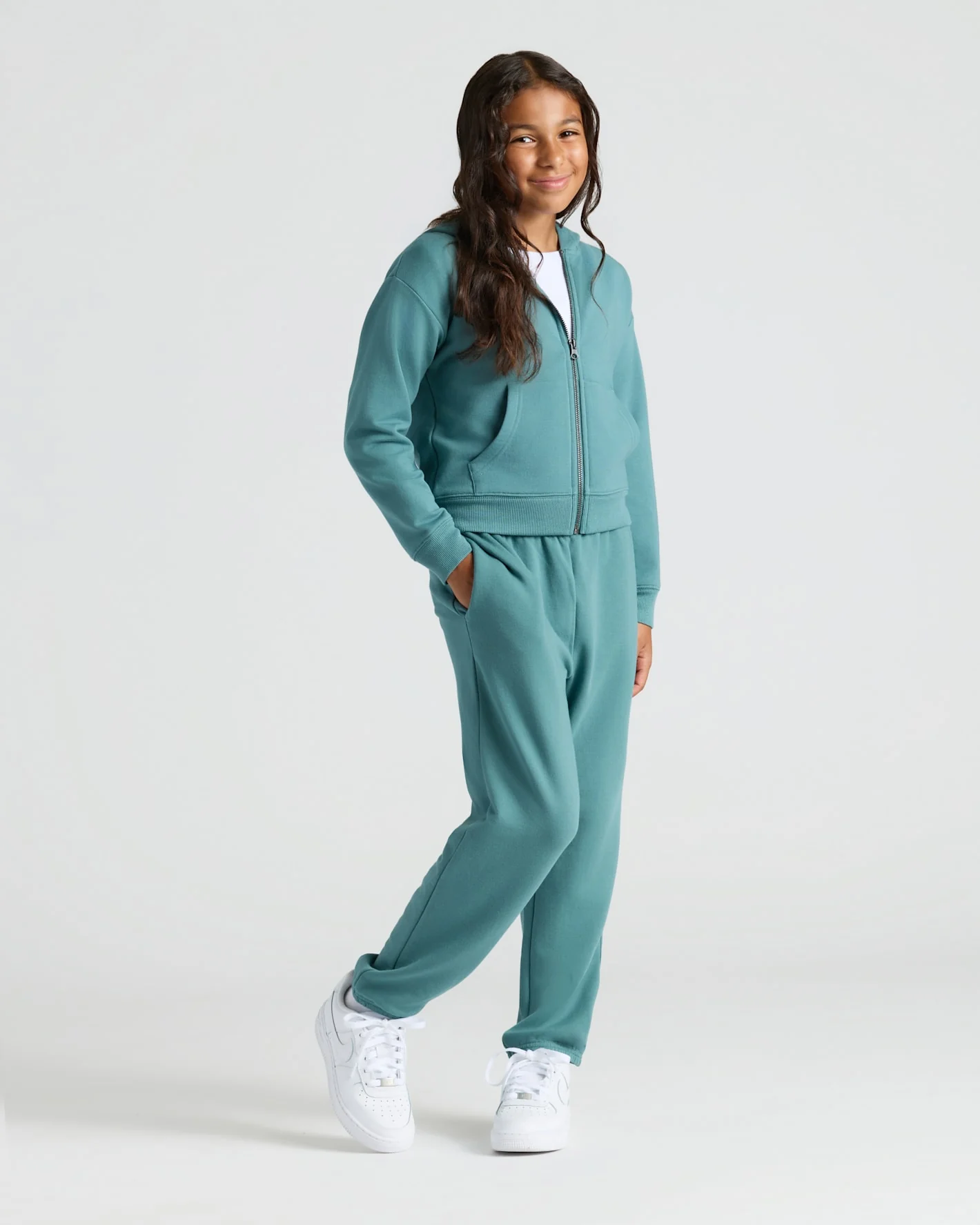 Girls Black & Stormcloud Cropped Zip Hoodie 2-Pack - Image 3