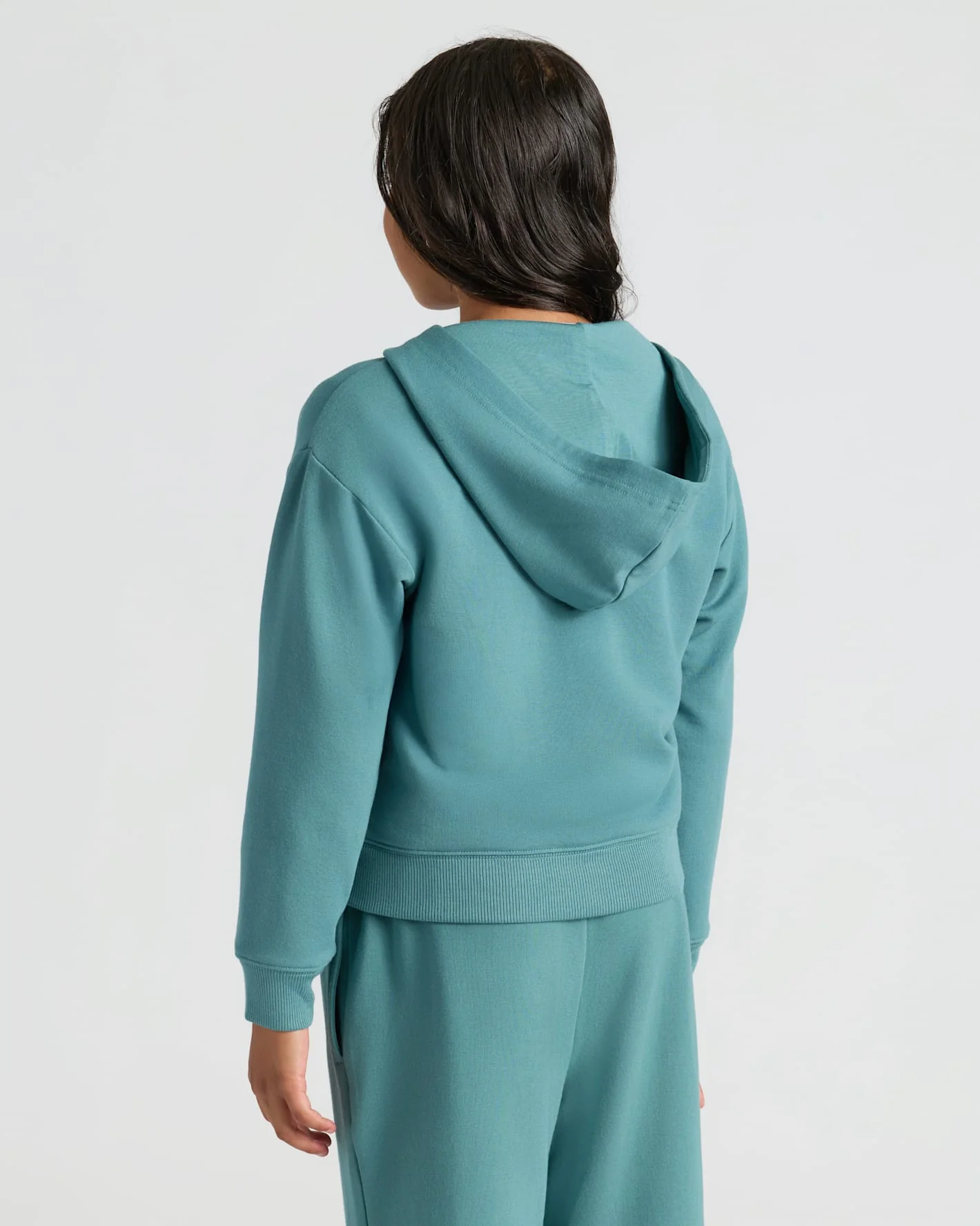 Girls Stormcloud Cropped Zip Hoodie - Image 4