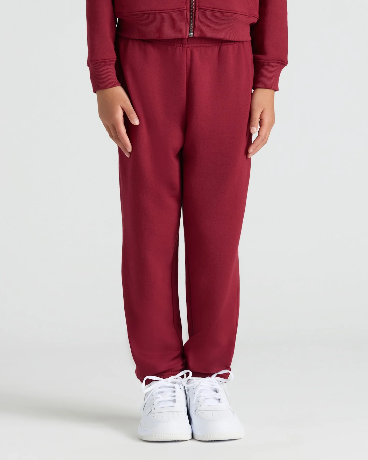 Girls Dark Maroon Slouch Pullover Crew & Relaxed Jogger 2-Pack - Image 5