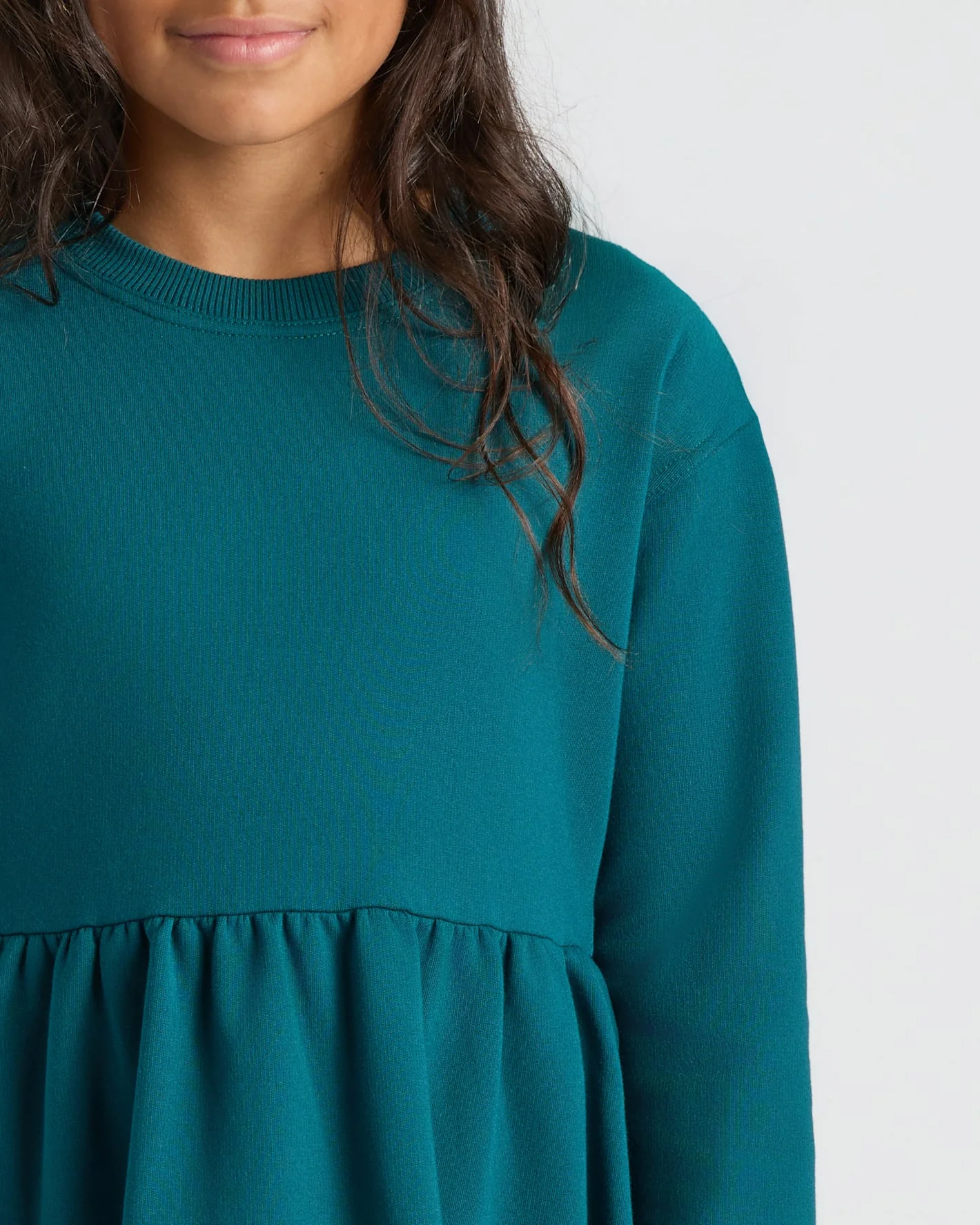 Girls Dark Maroon & Deep Emerald Long Sleeve Fleece Dress 2-Pack - Image 5