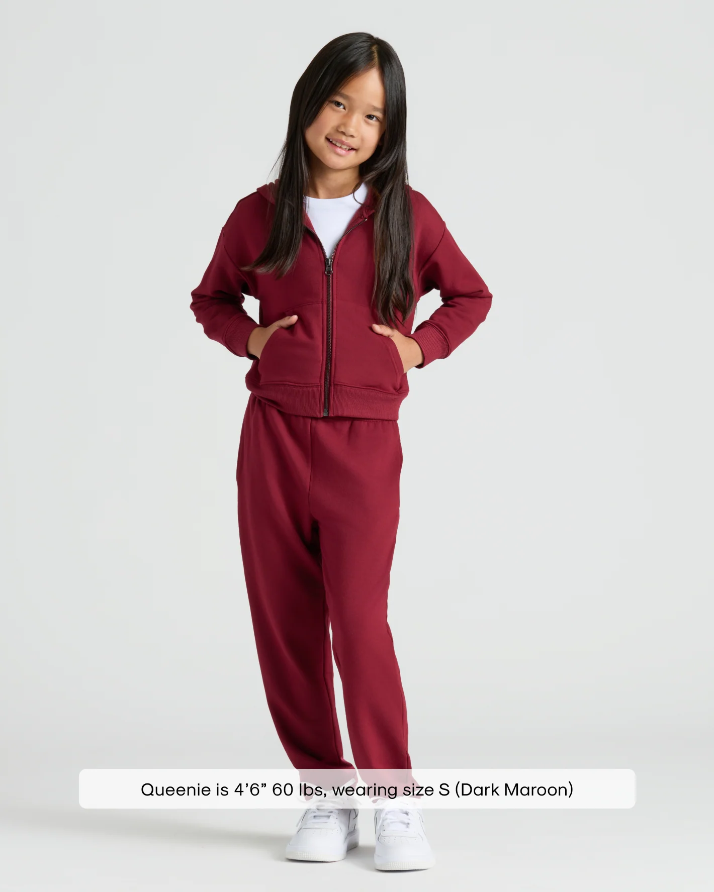 Girls Dark Maroon Relaxed Joggers - Image 3