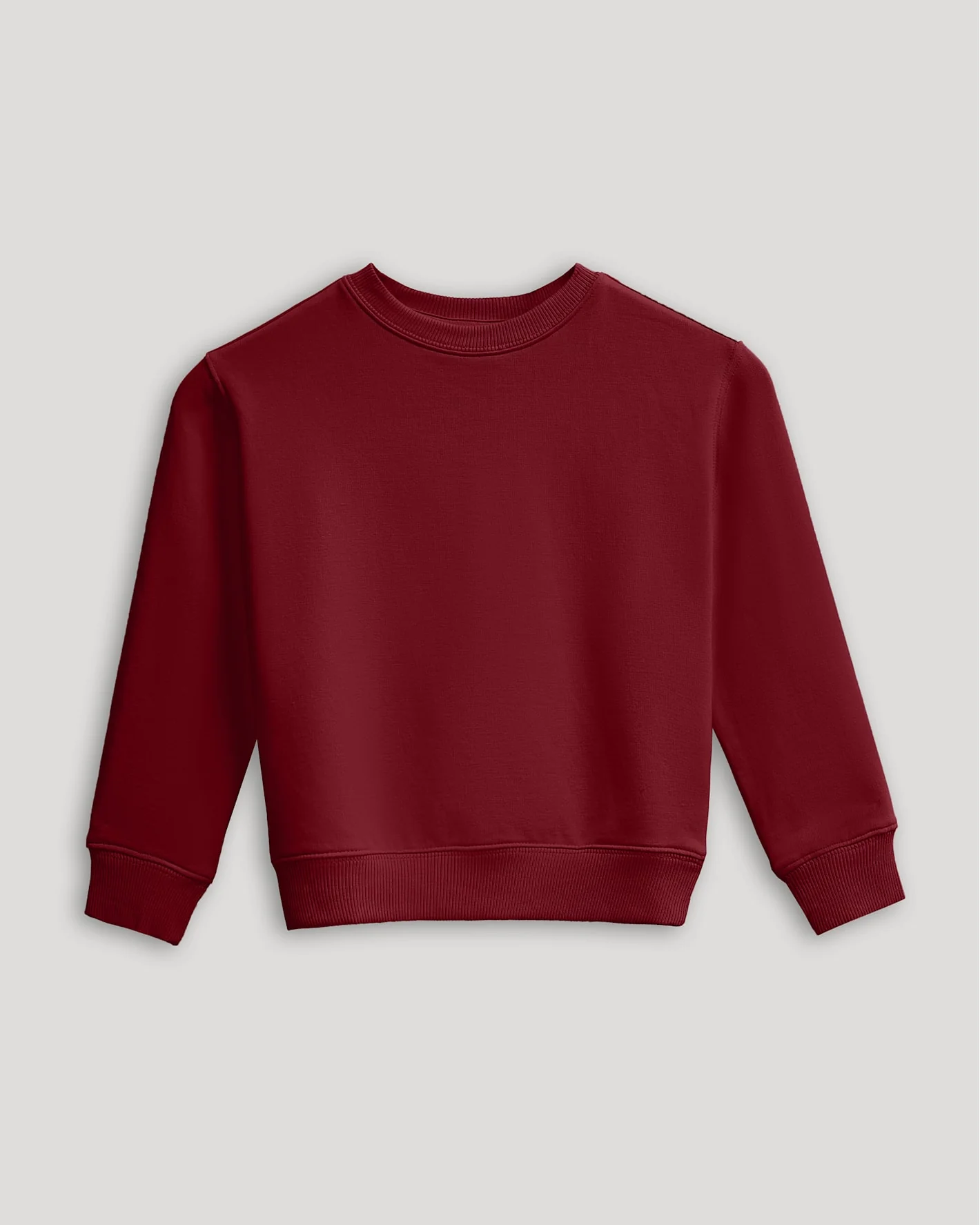 Girls Dark Maroon Slouch Pullover Crew - Image 2