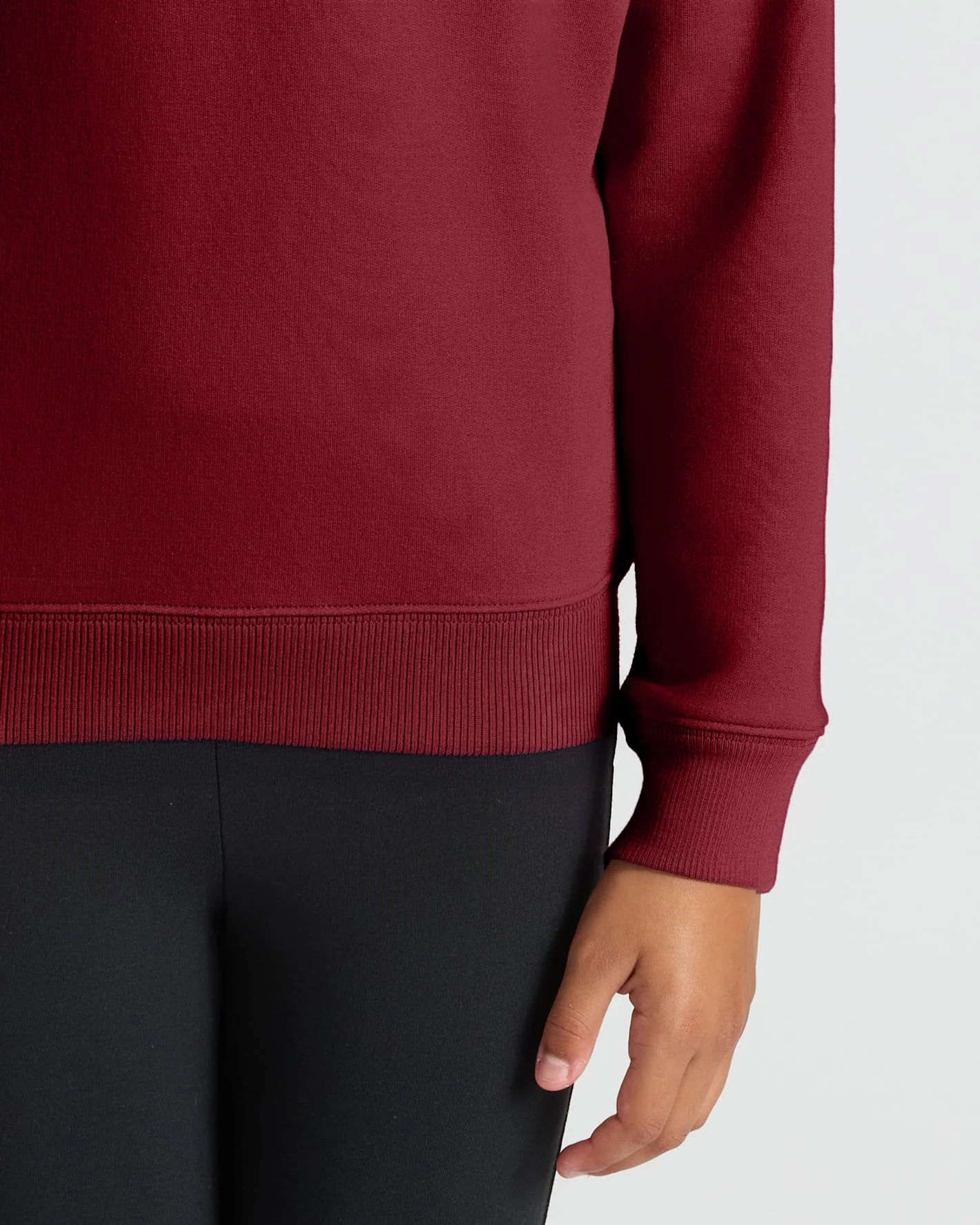 Girls Dark Maroon Slouch Pullover Crew - Image 5