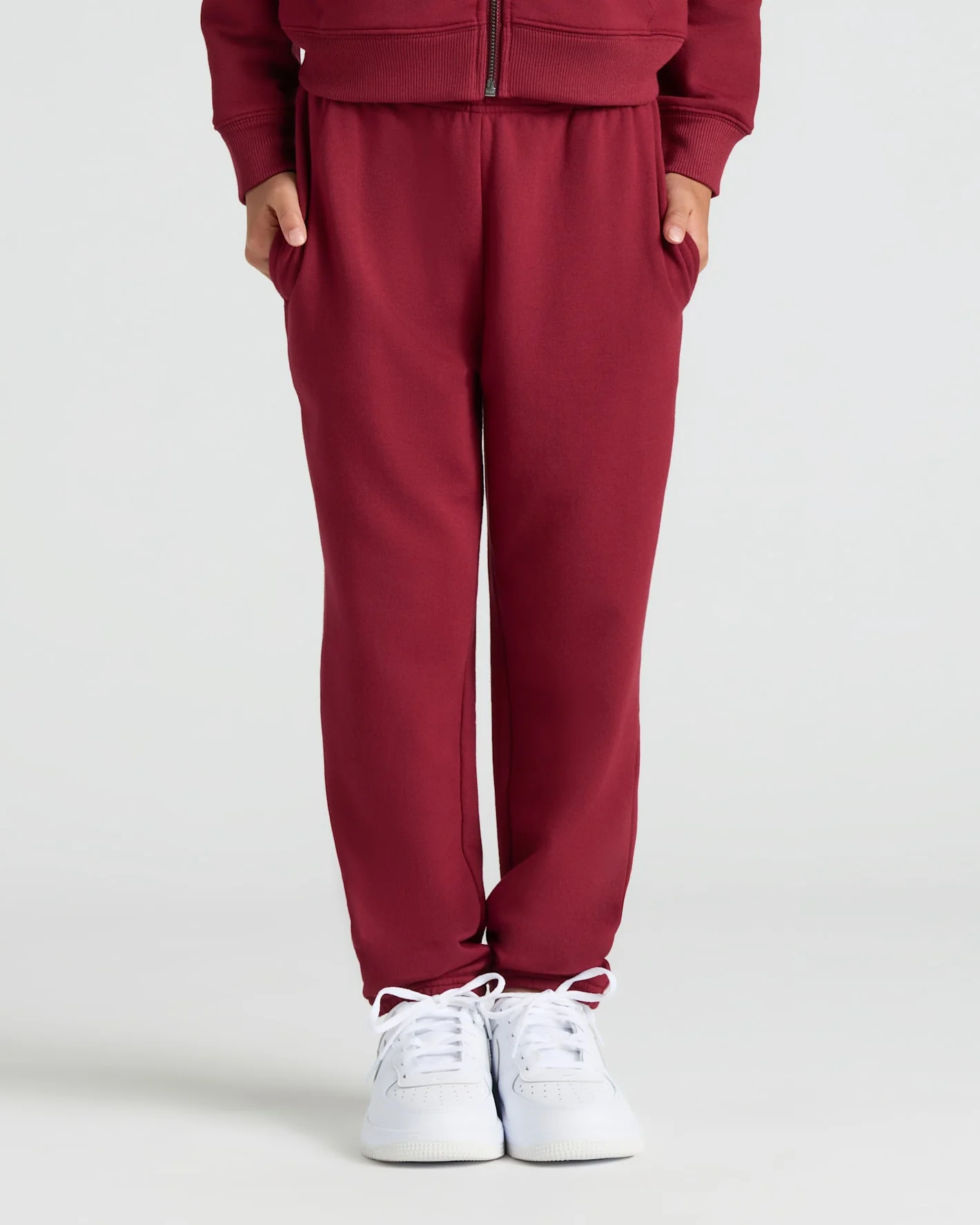 Girls Deep Emerald & Dark Maroon Relaxed Joggers 2-Pack - Image 2